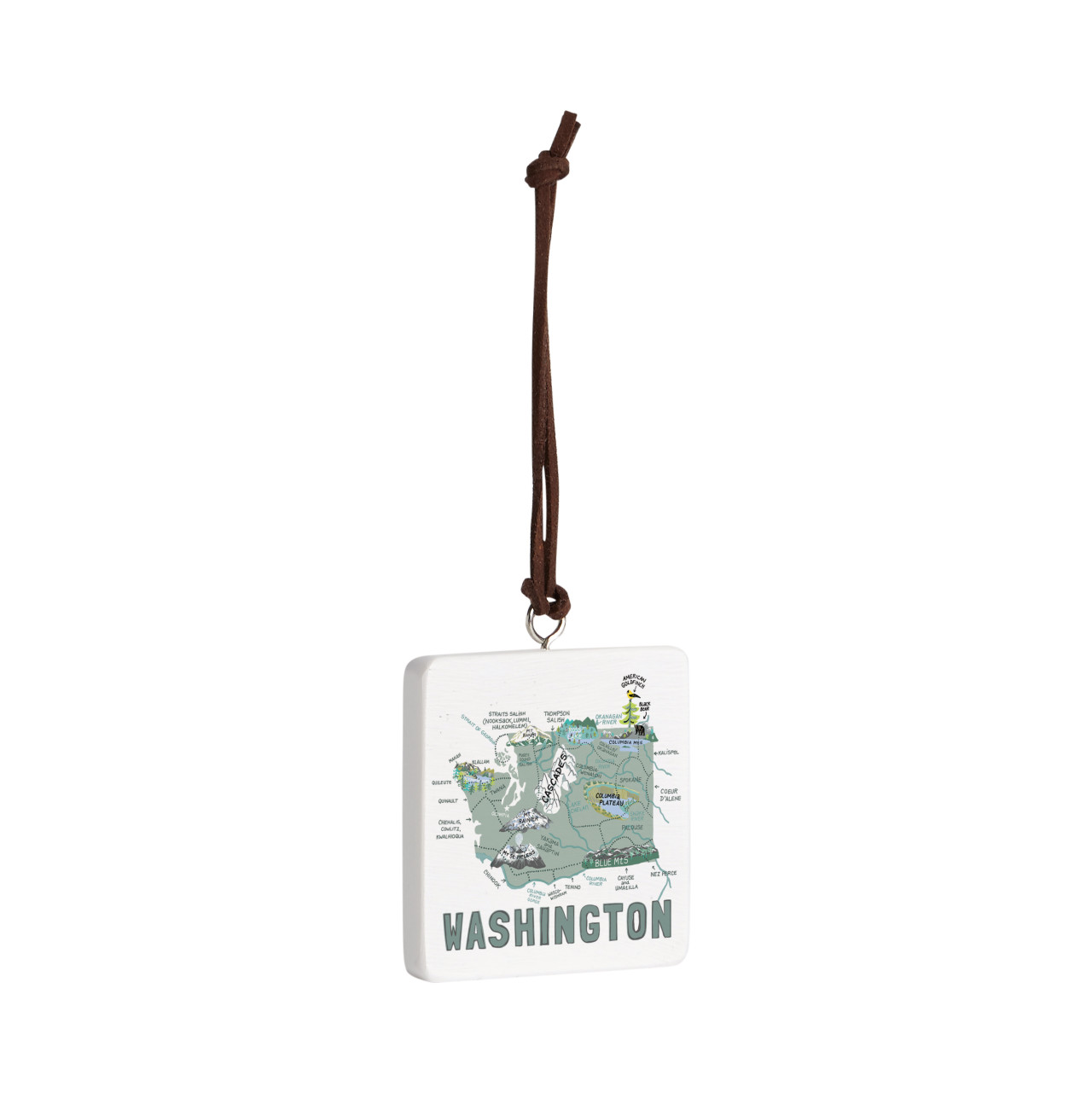 Washington State Ornament - Bone thumbnail
