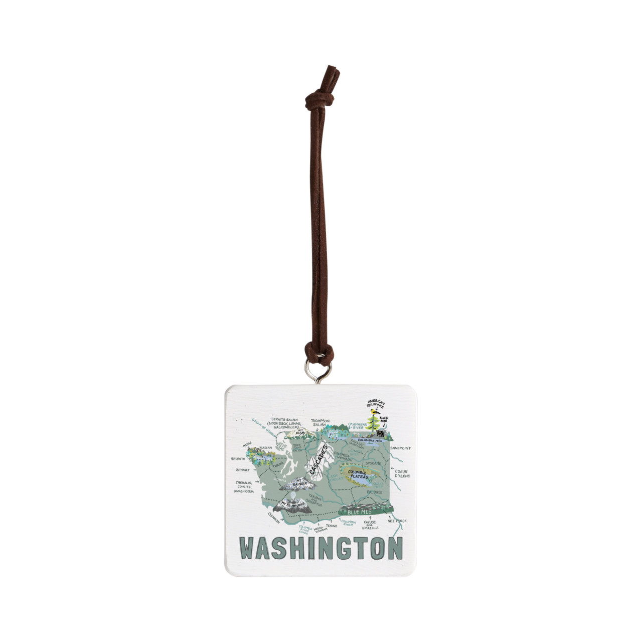 Washington State Ornament - Bone thumbnail