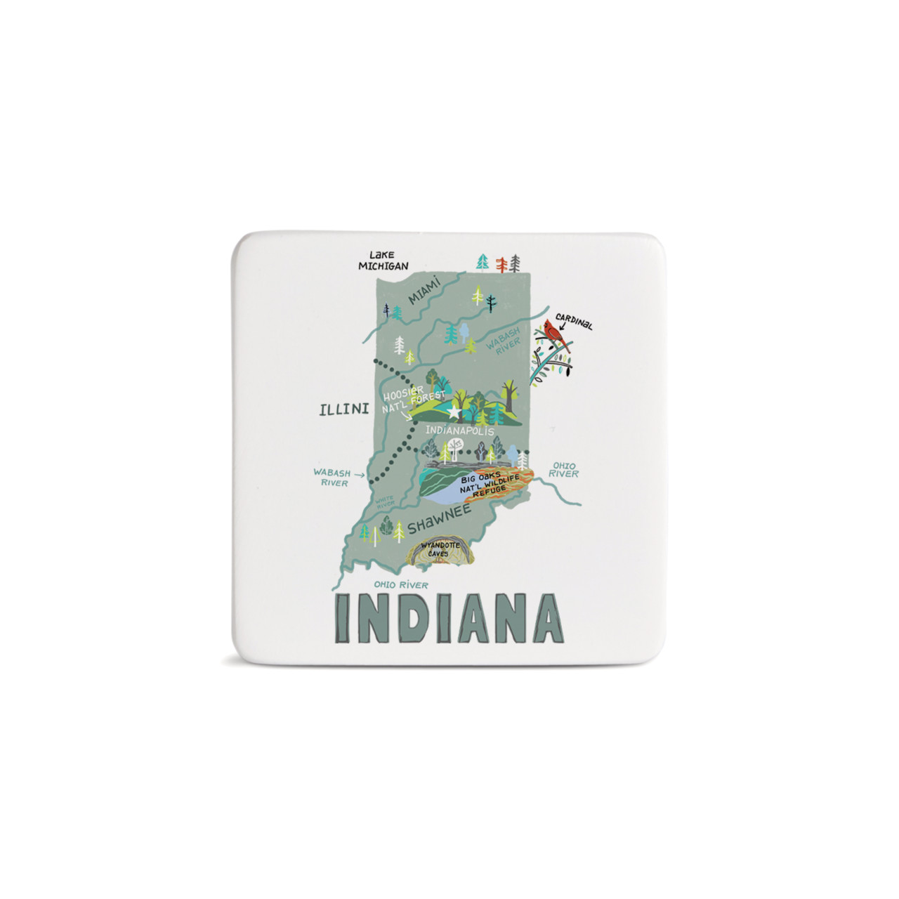 Indiana State Magnet - Bone thumbnail