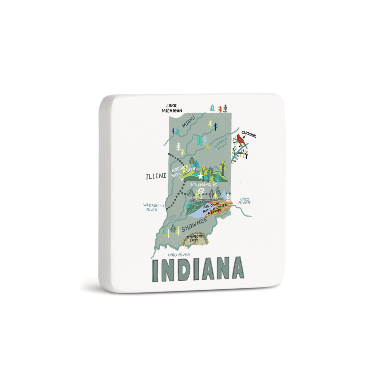 Indiana State Magnet - Bone thumbnail