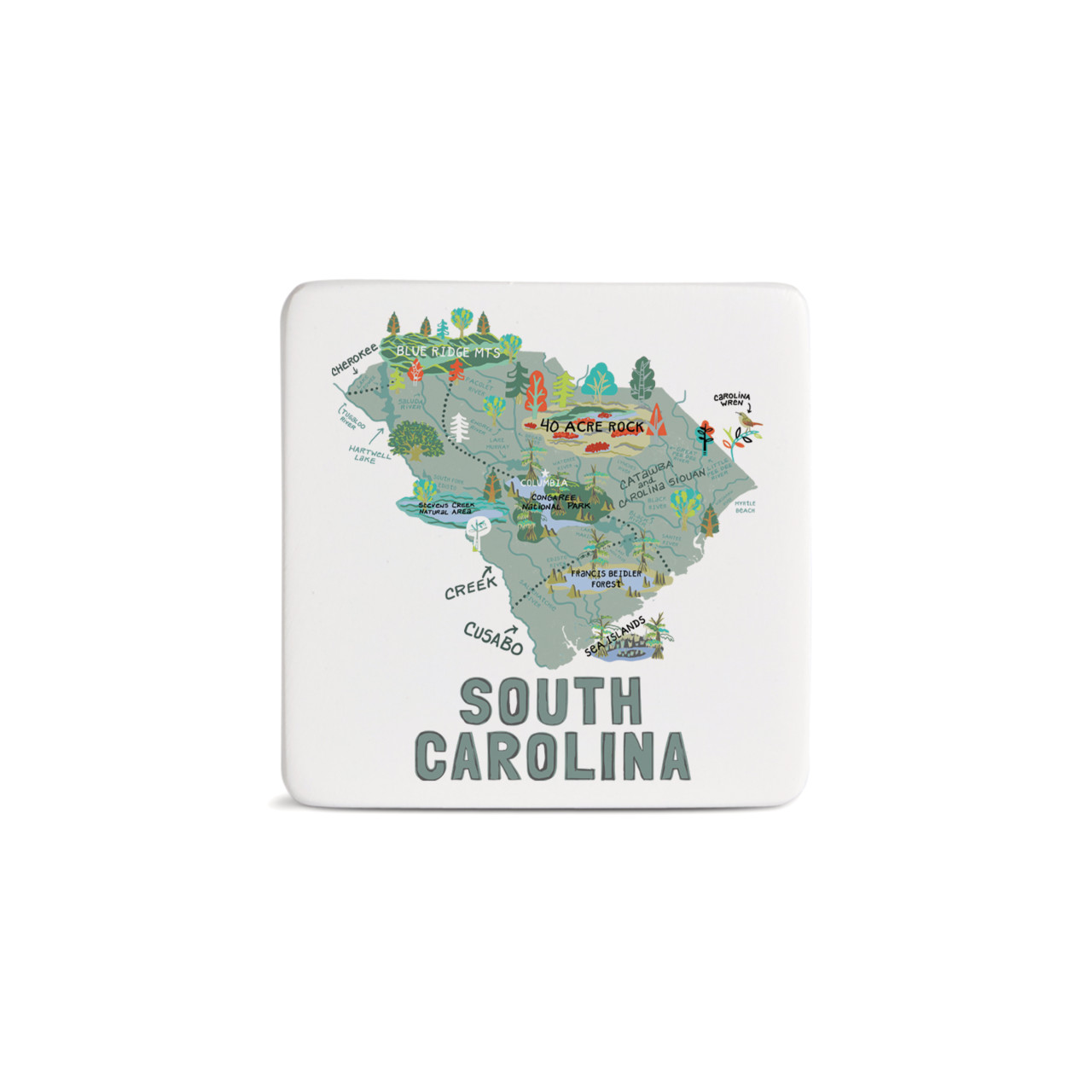 South Carolina State Magnet - Bone thumbnail