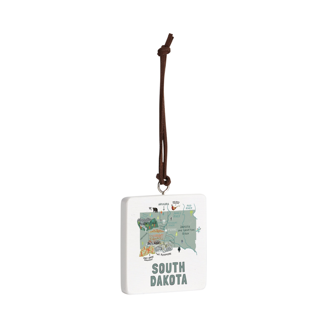 South Dakota State Ornament - Bone thumbnail