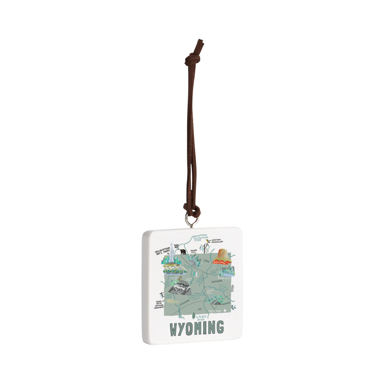 Wyoming State Ornament - Bone thumbnail