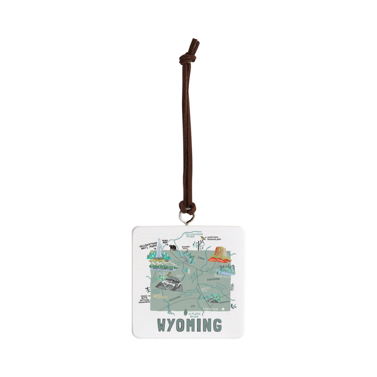 Wyoming State Ornament - Bone thumbnail