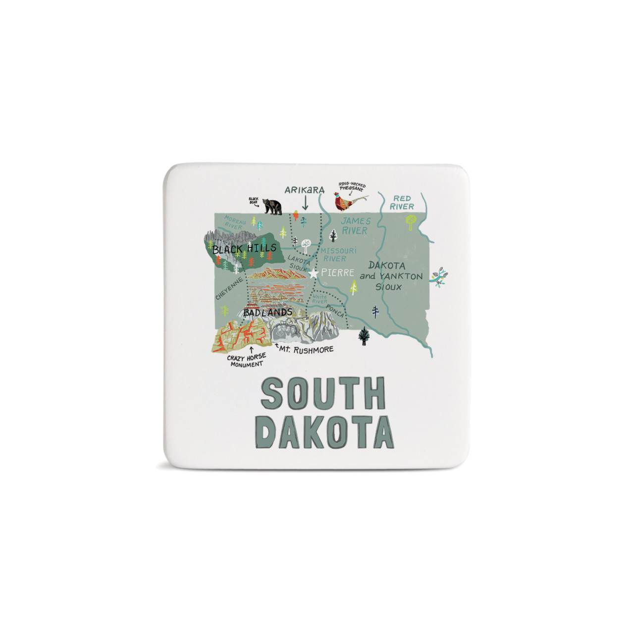 South Dakota State Magnet - Bone thumbnail