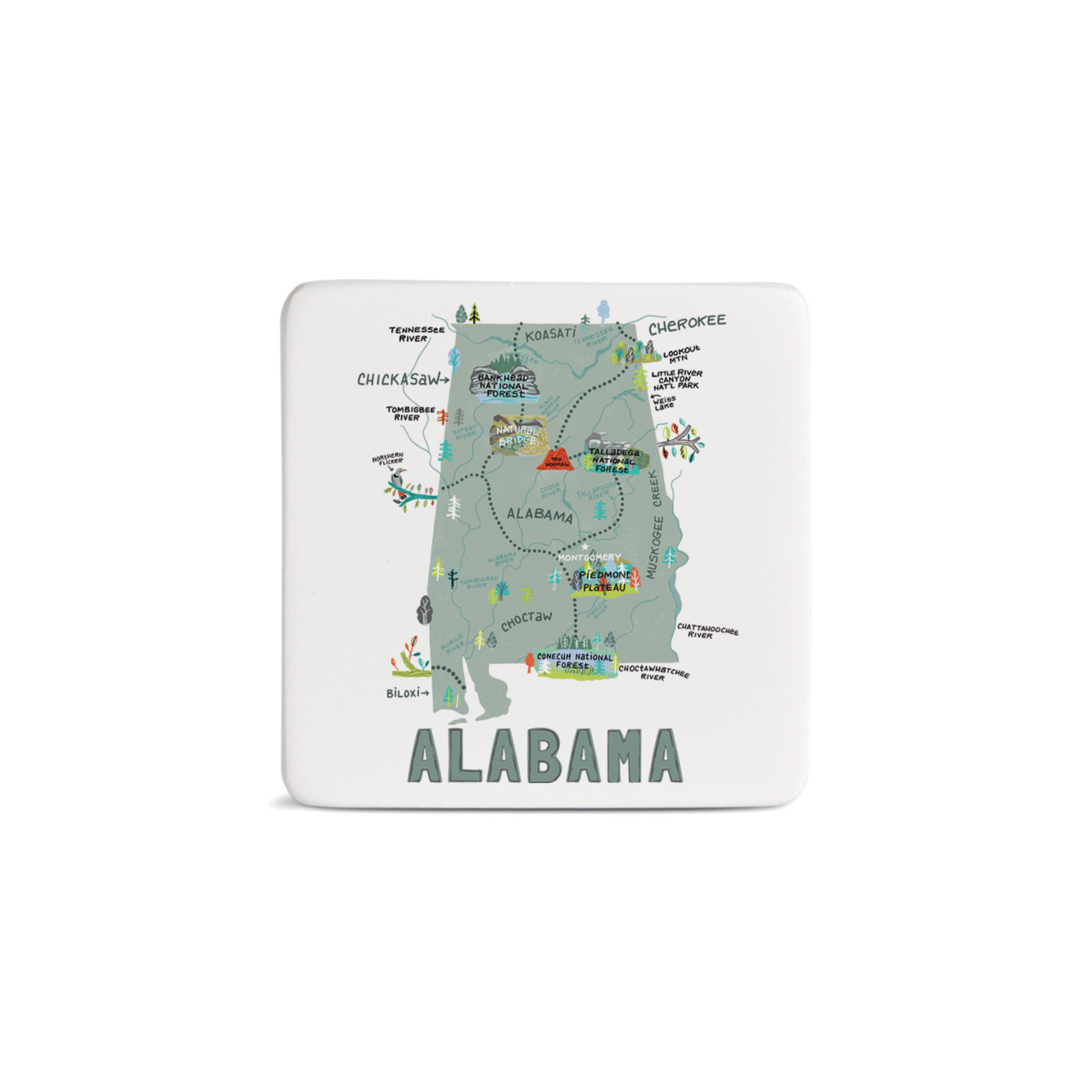 Alabama State Magnet - Bone thumbnail