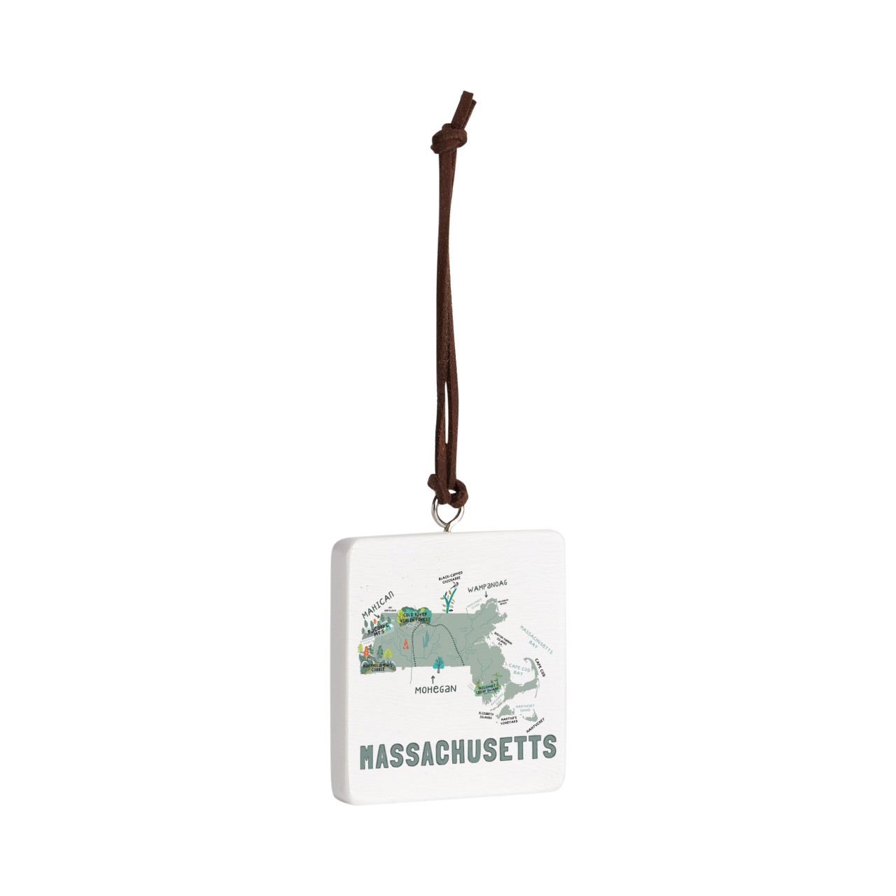 Massachusetts State Ornament - Bone thumbnail