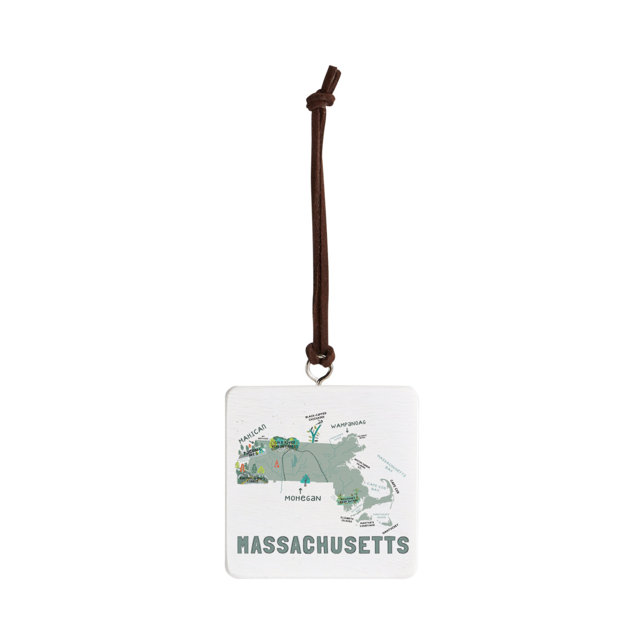 Massachusetts State Ornament - Bone thumbnail