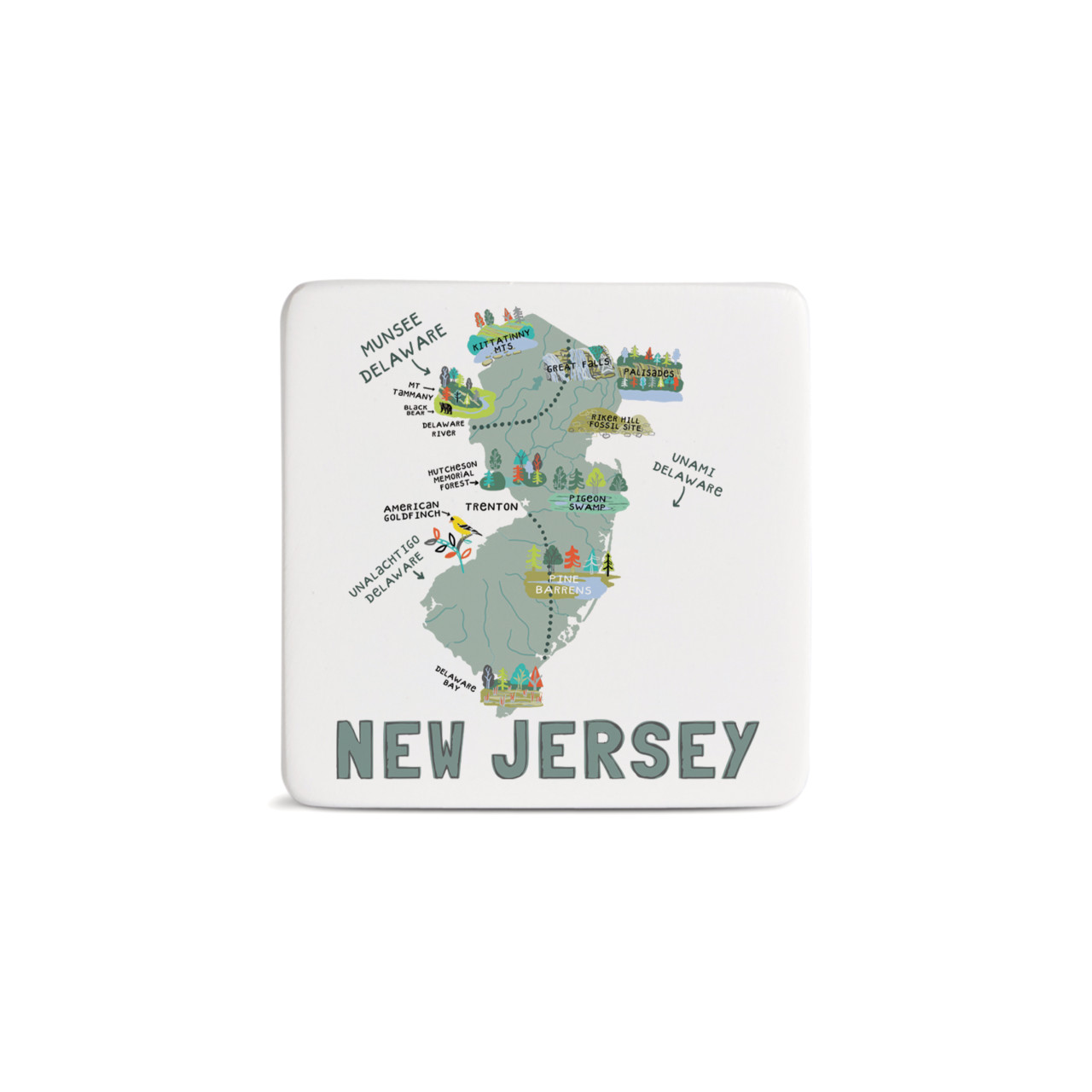 New Jersey State Magnet - Bone thumbnail
