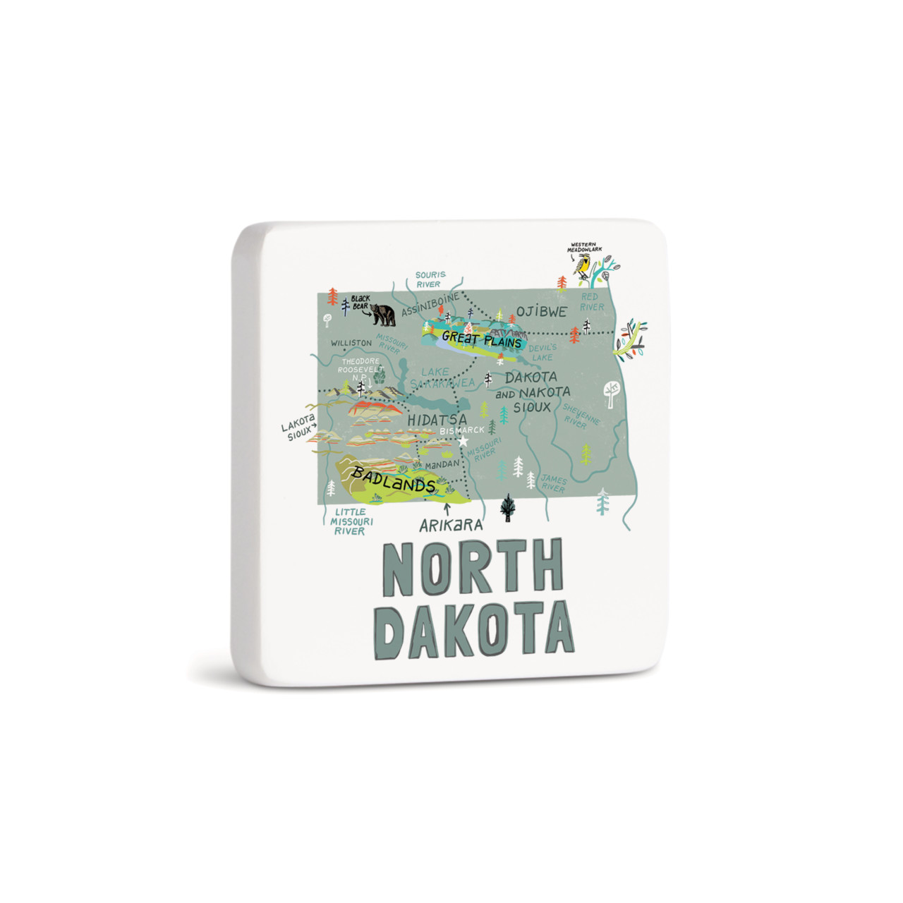 North Dakota State Magnet - Bone thumbnail