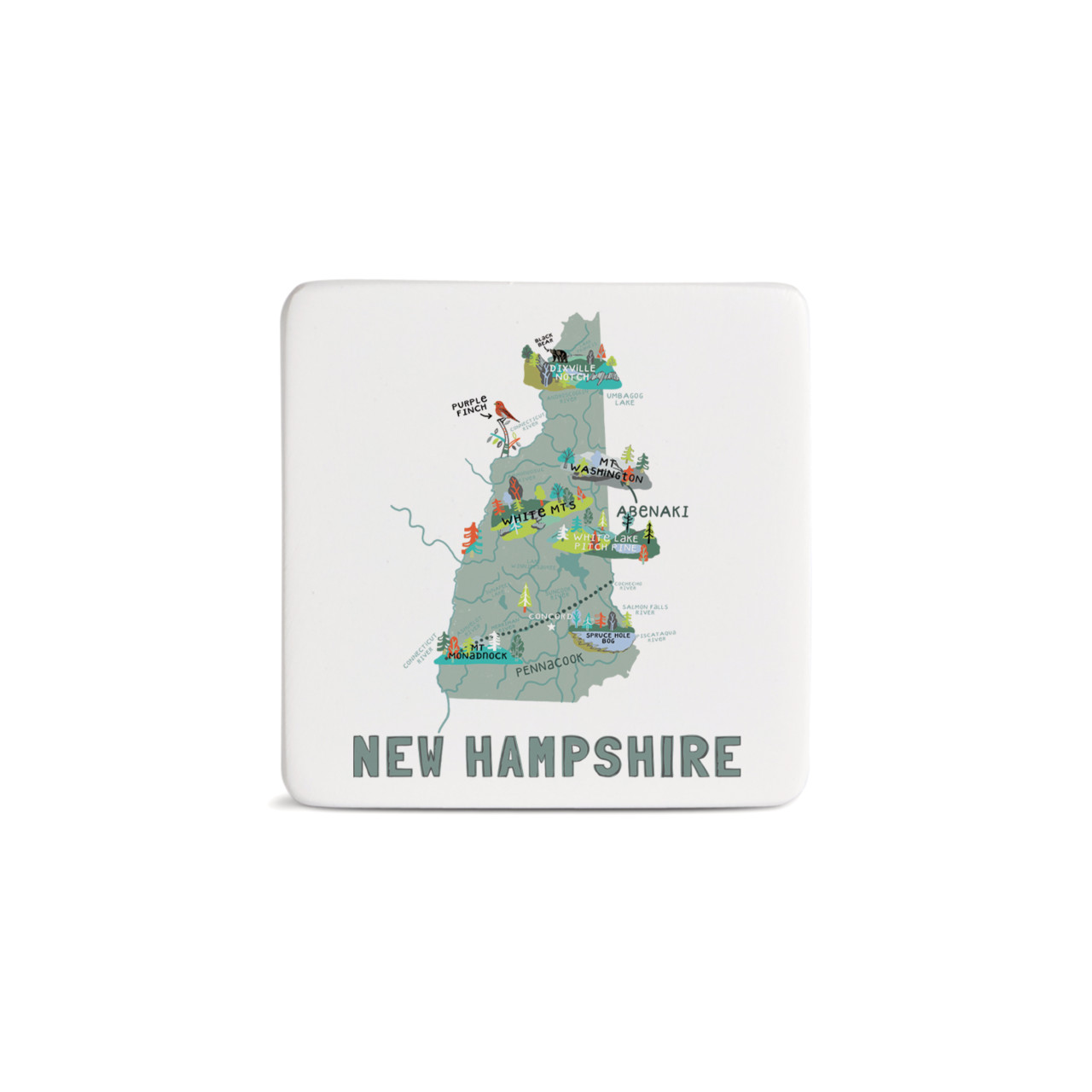 New Hampshire State Magnet - Bone thumbnail