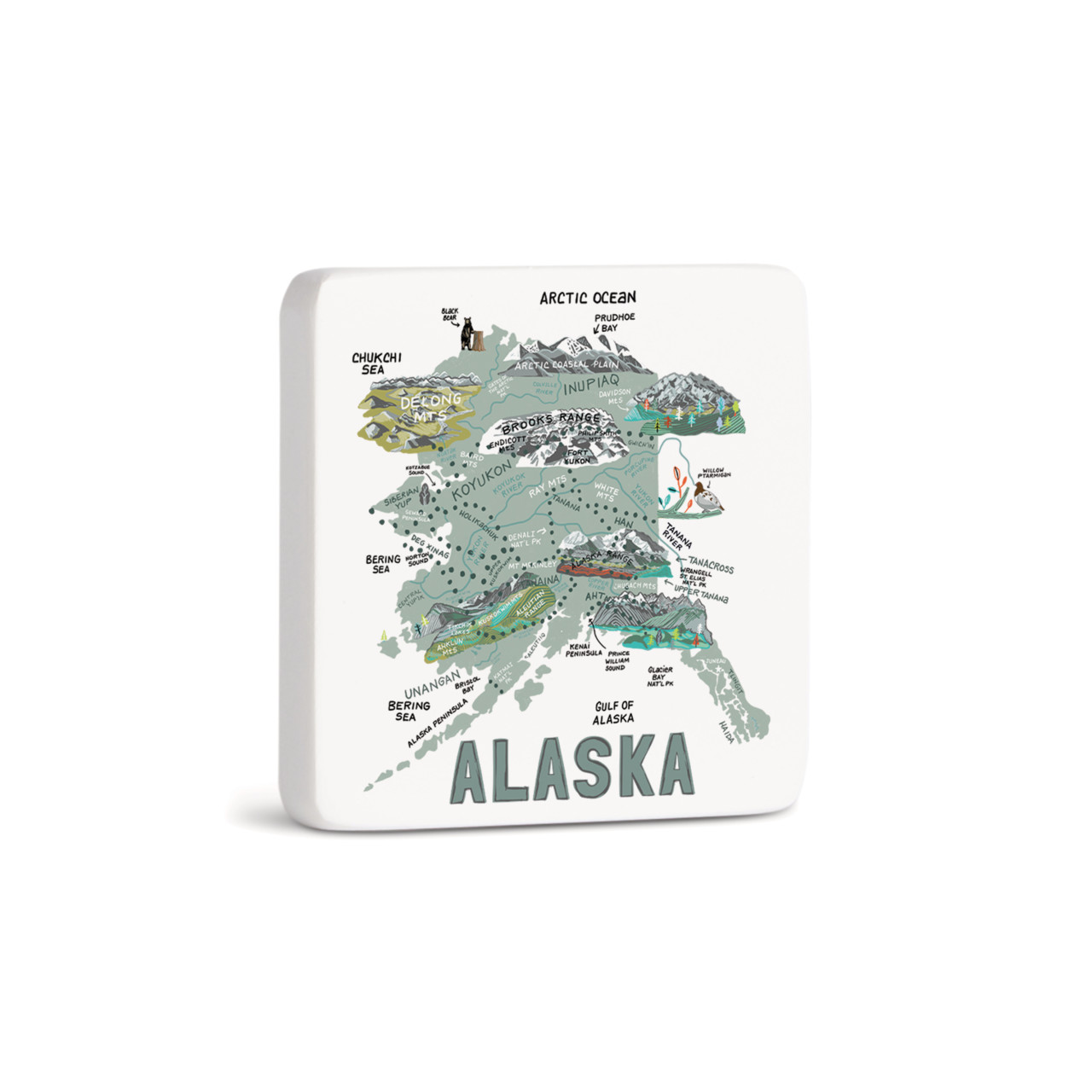 Alaska State Magnet - Bone thumbnail