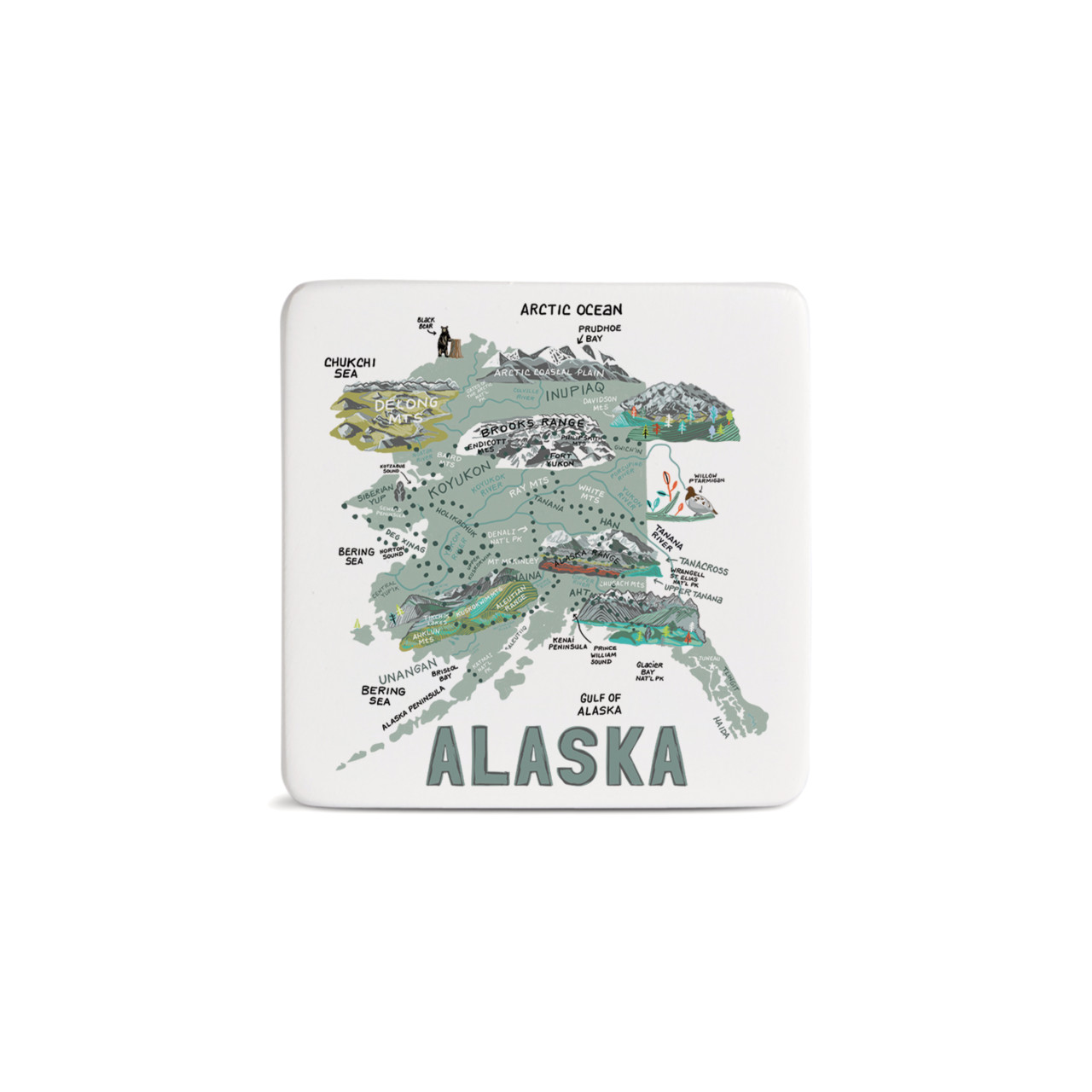 Alaska State Magnet - Bone thumbnail