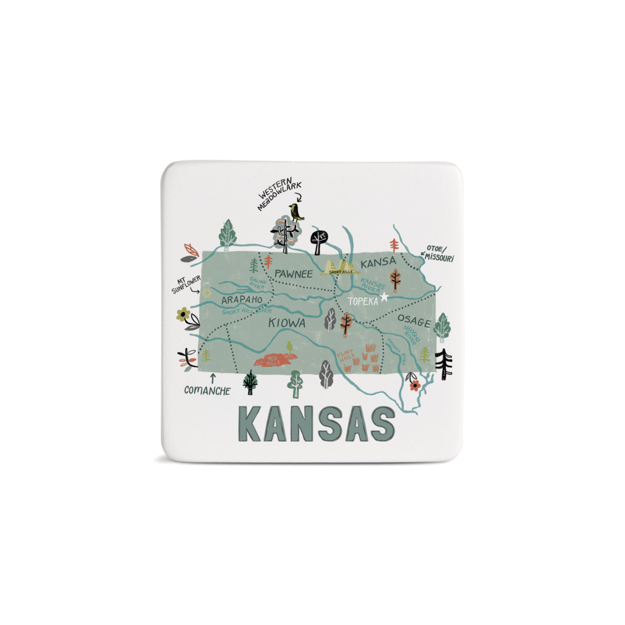 Kansas State Magnet - Bone thumbnail