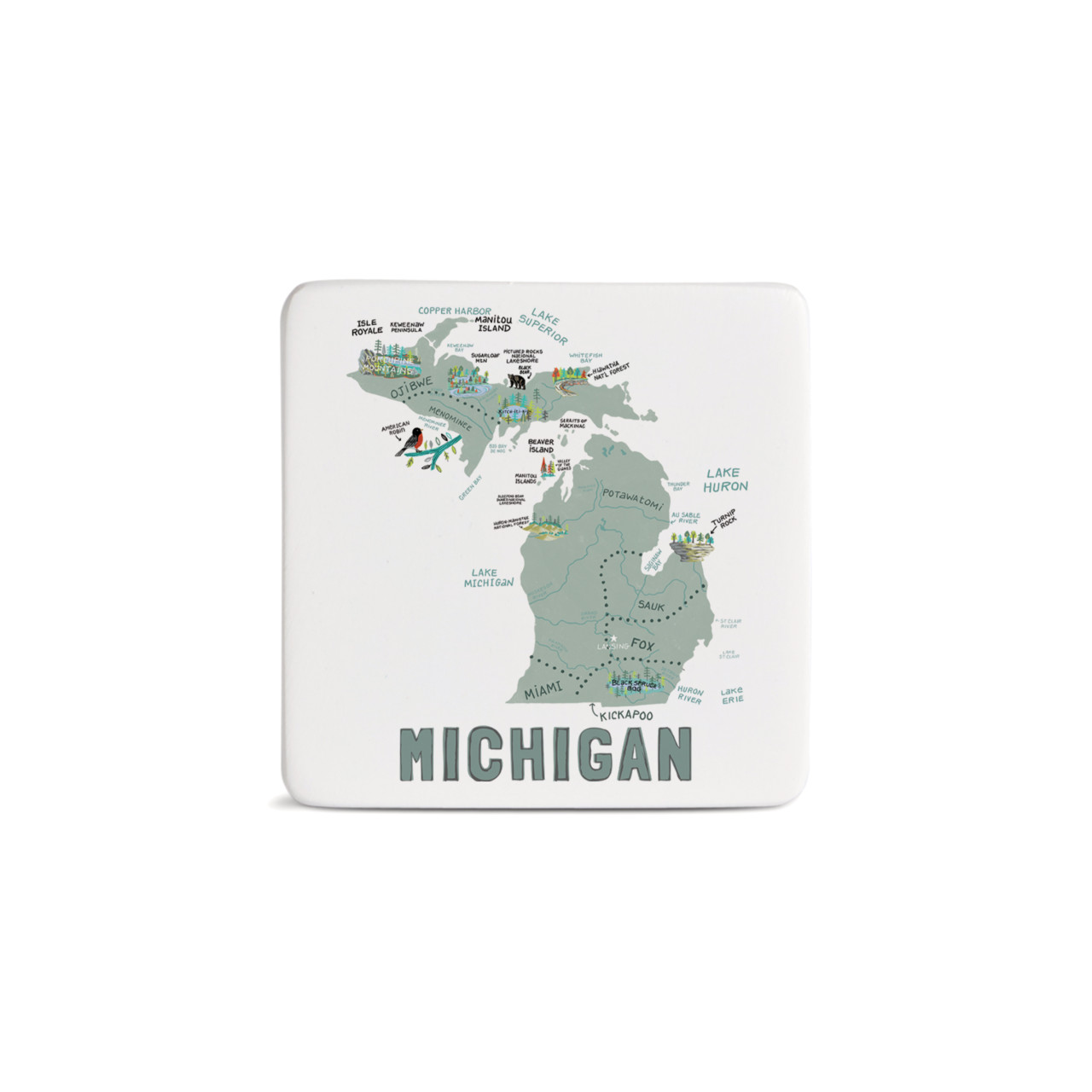 Michigan State Magnet - Bone thumbnail