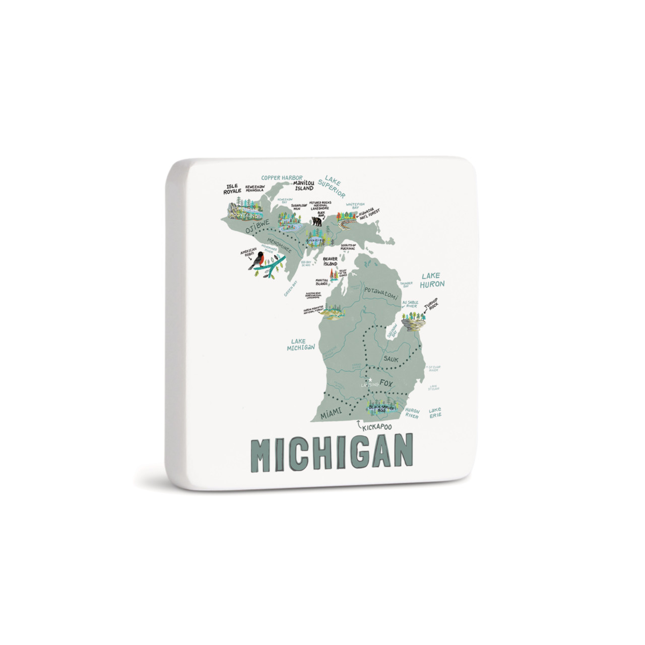 Michigan State Magnet - Bone thumbnail