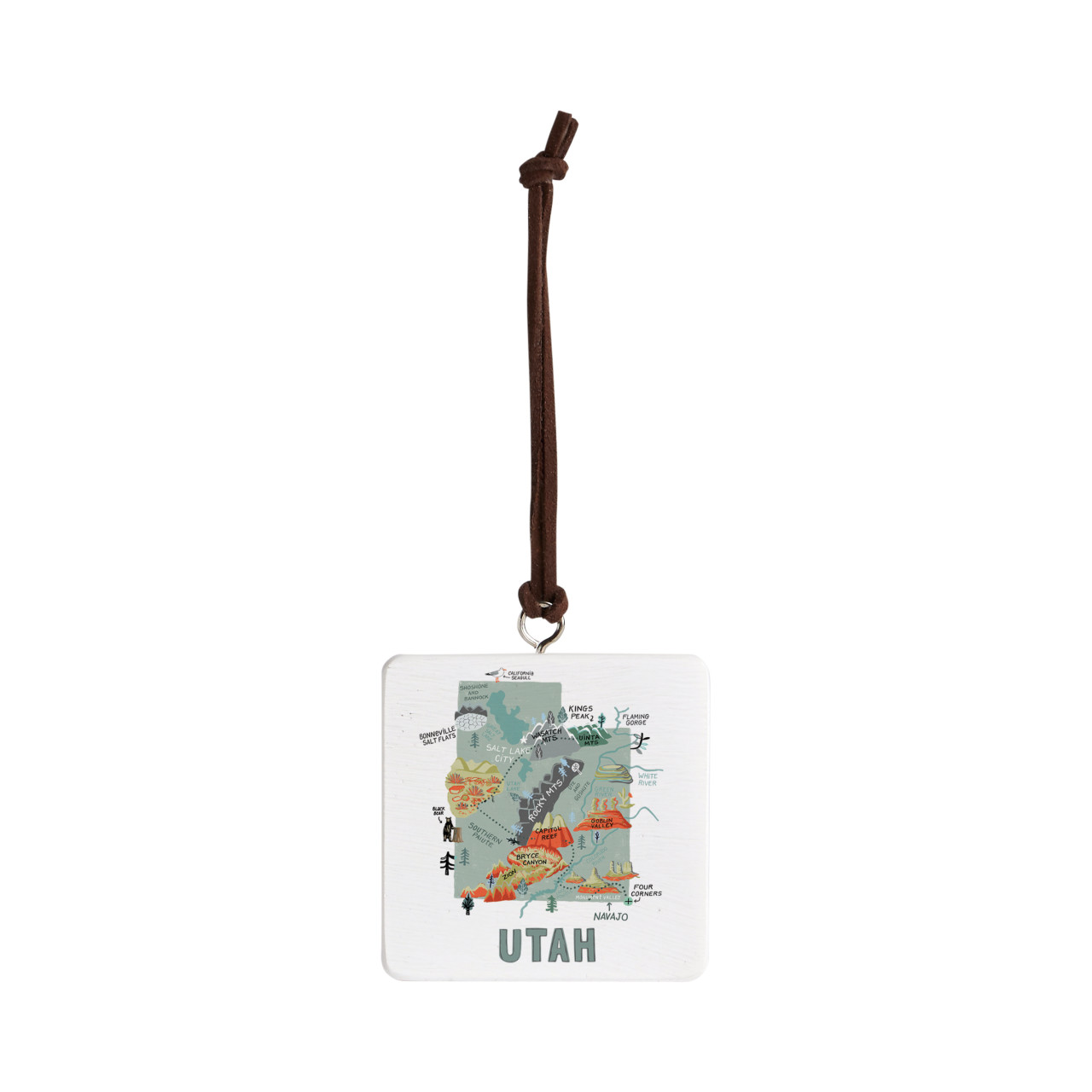 Utah State Ornament - Bone thumbnail