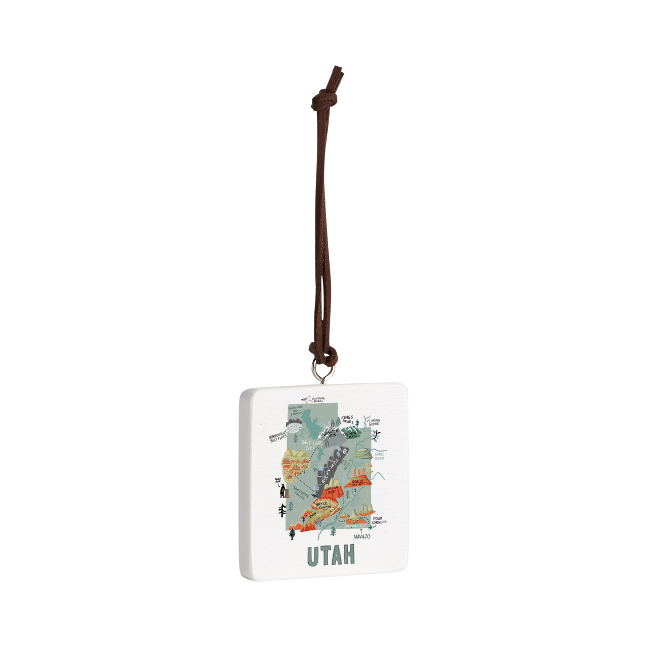 Utah State Ornament - Bone thumbnail