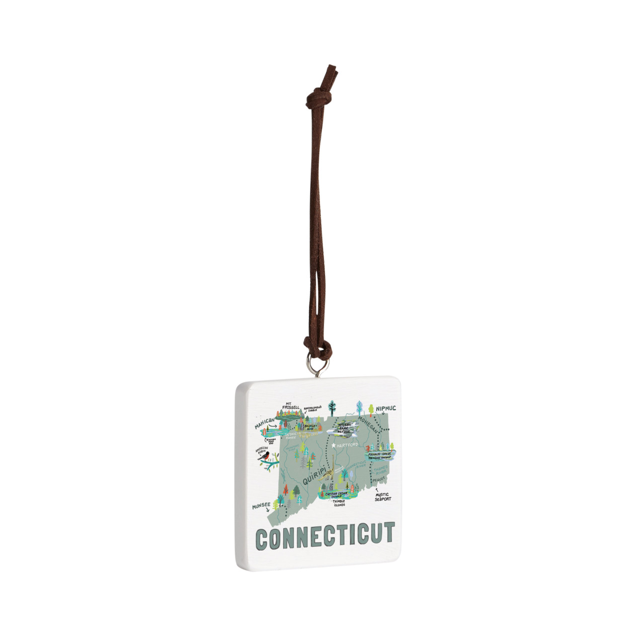 Connecticut State Ornament - Bone thumbnail