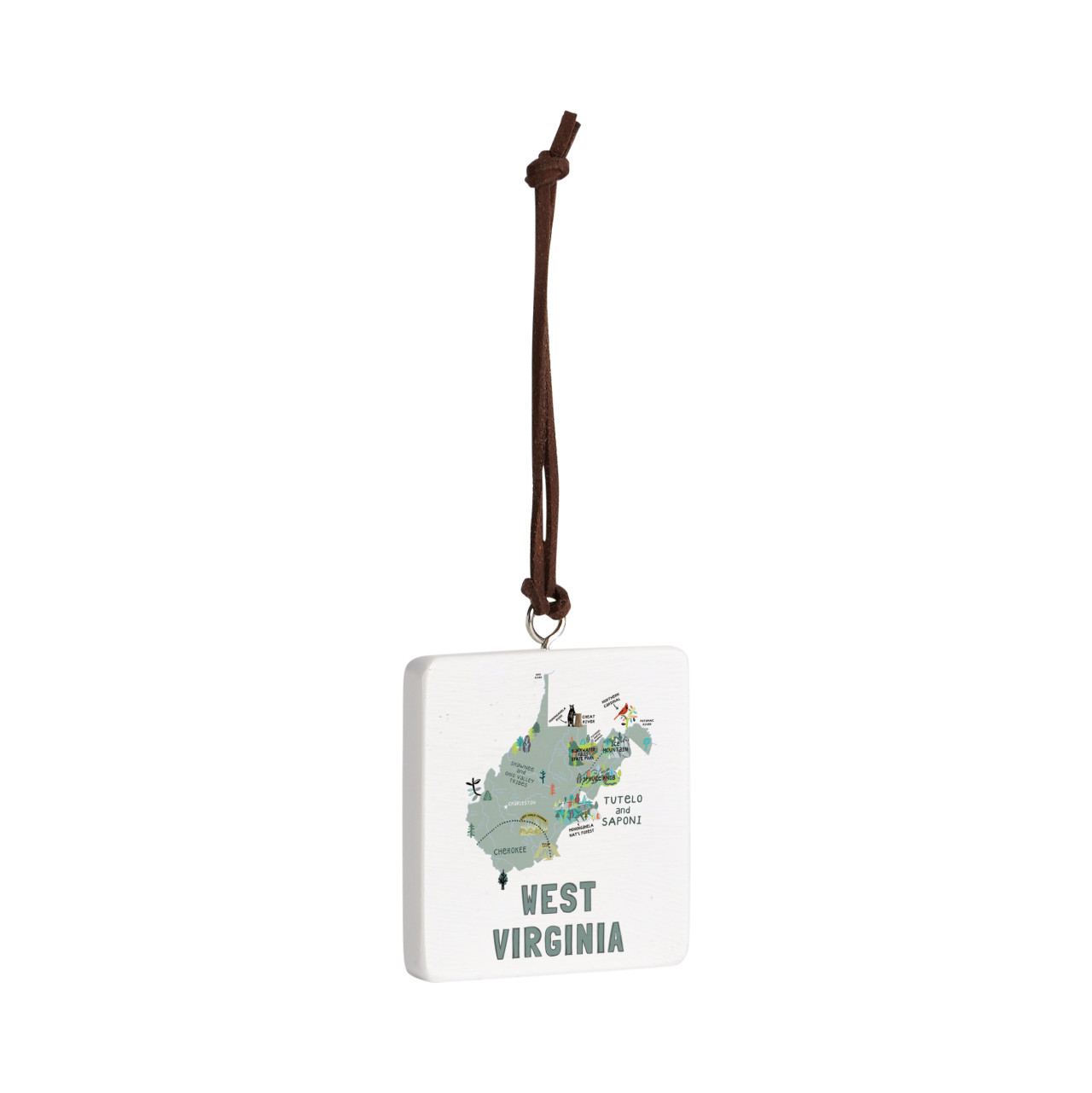 West Virginia State Ornament - Bone thumbnail