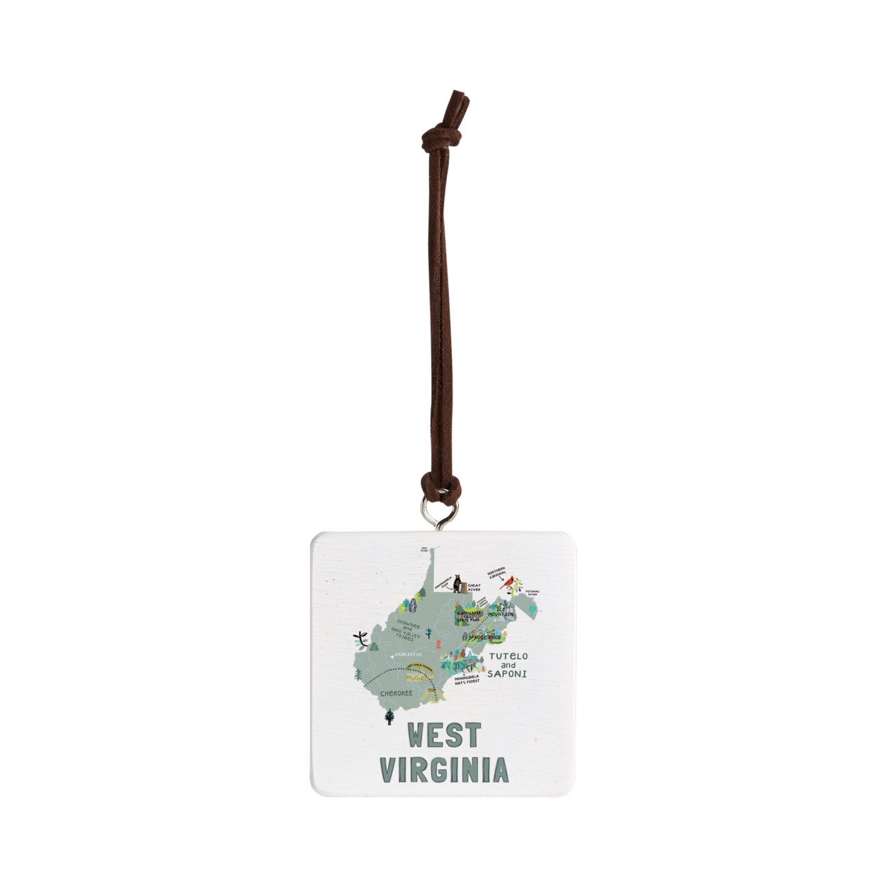 West Virginia State Ornament - Bone thumbnail