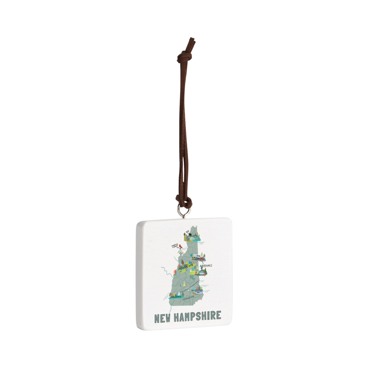 New Hampshire State Ornament - Bone thumbnail