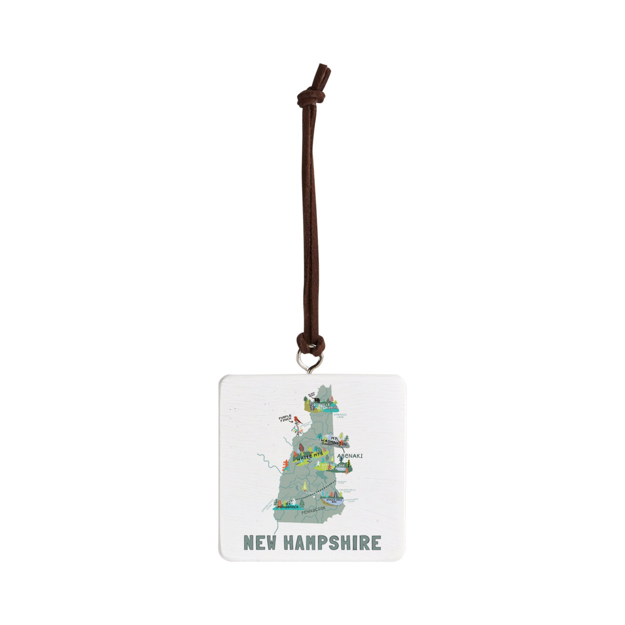 New Hampshire State Ornament - Bone thumbnail