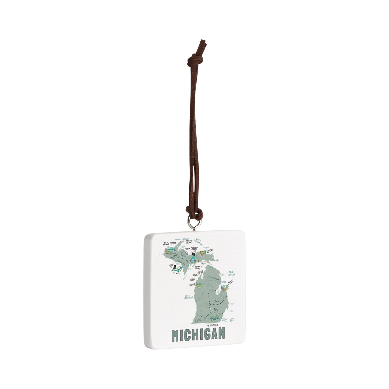 Michigan State Ornament - Bone thumbnail