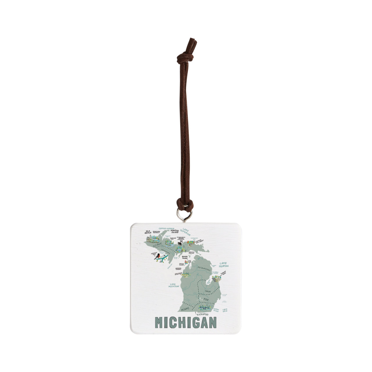 Michigan State Ornament - Bone thumbnail
