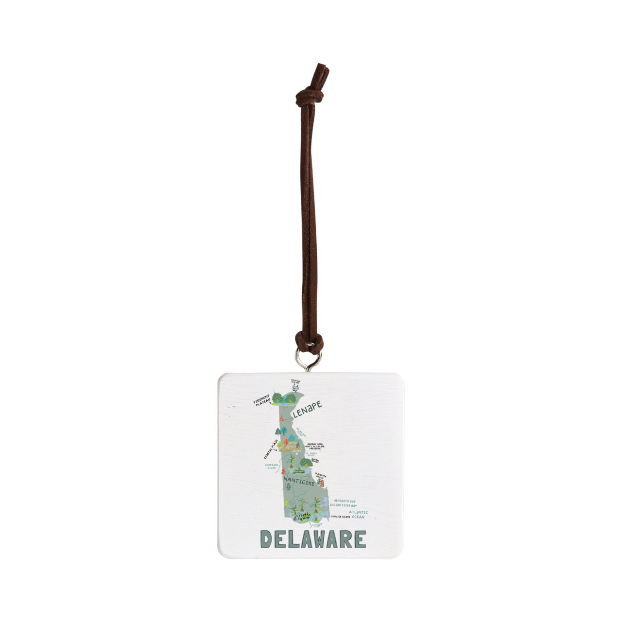 Delaware State Ornament - Bone thumbnail