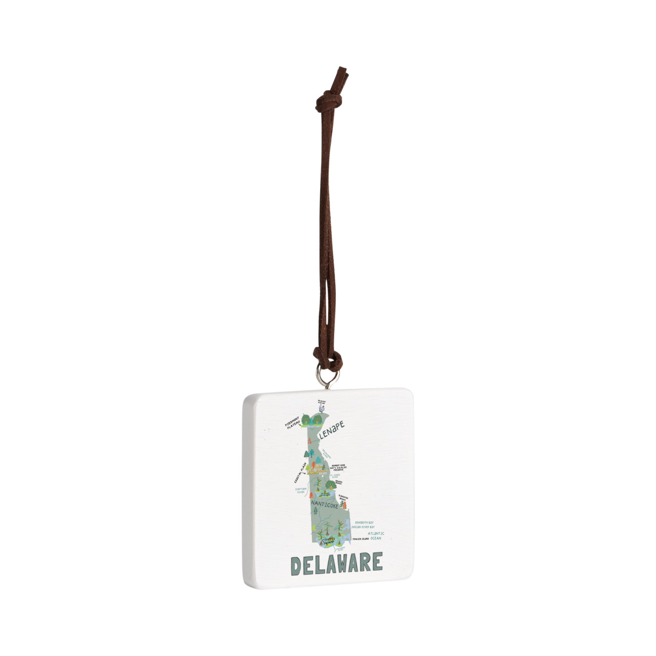 Delaware State Ornament - Bone thumbnail
