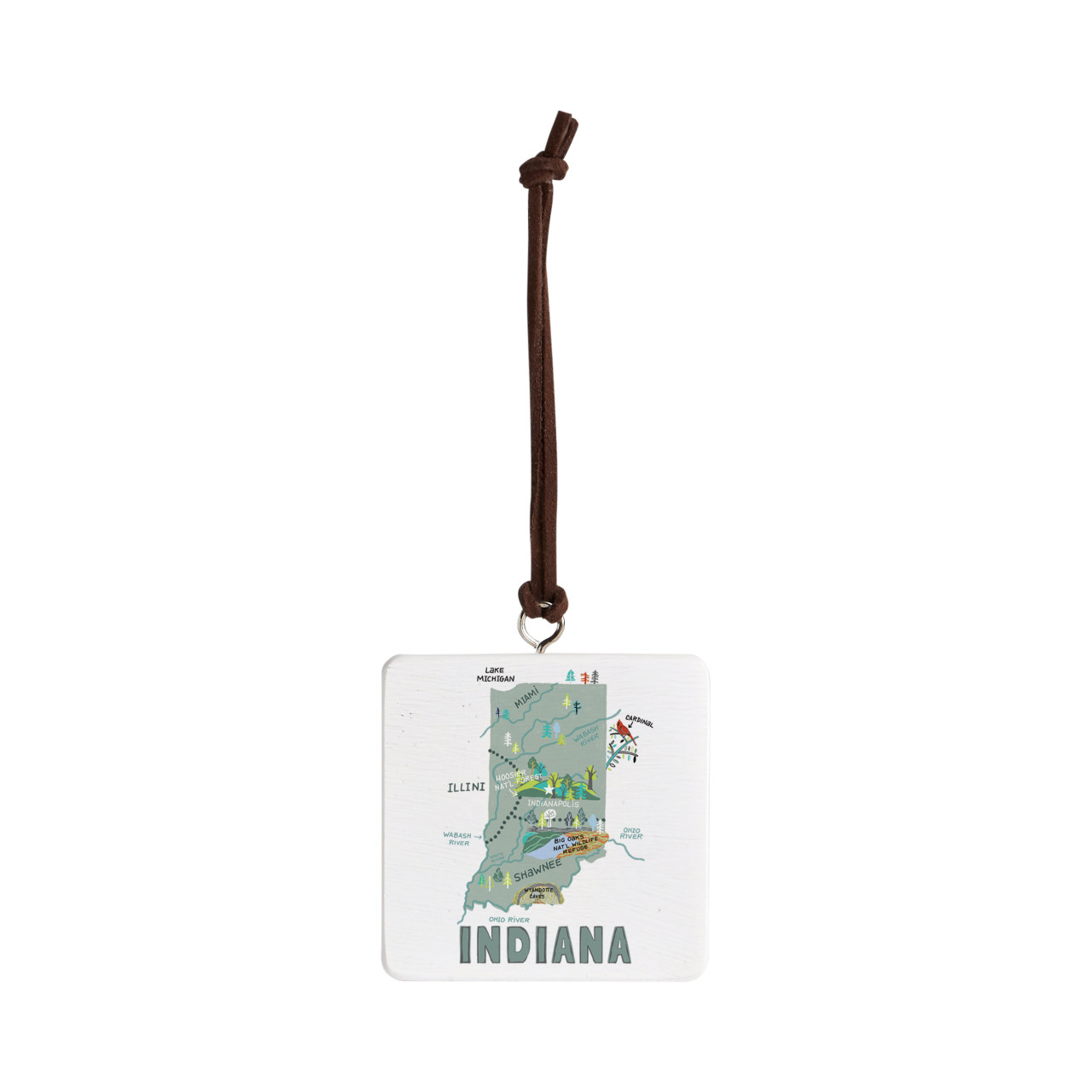 Indiana State Ornament - Bone thumbnail