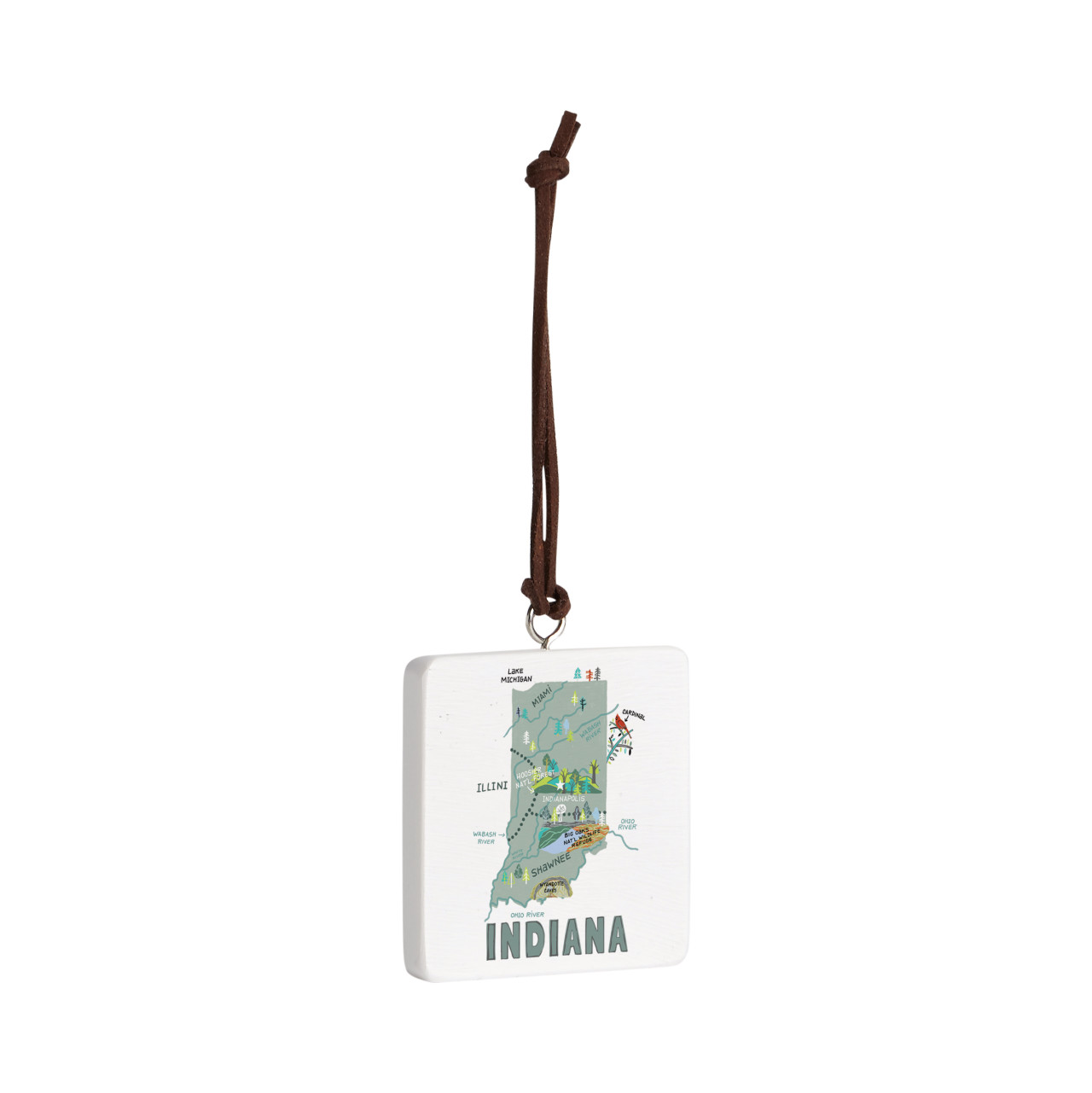 Indiana State Ornament - Bone thumbnail