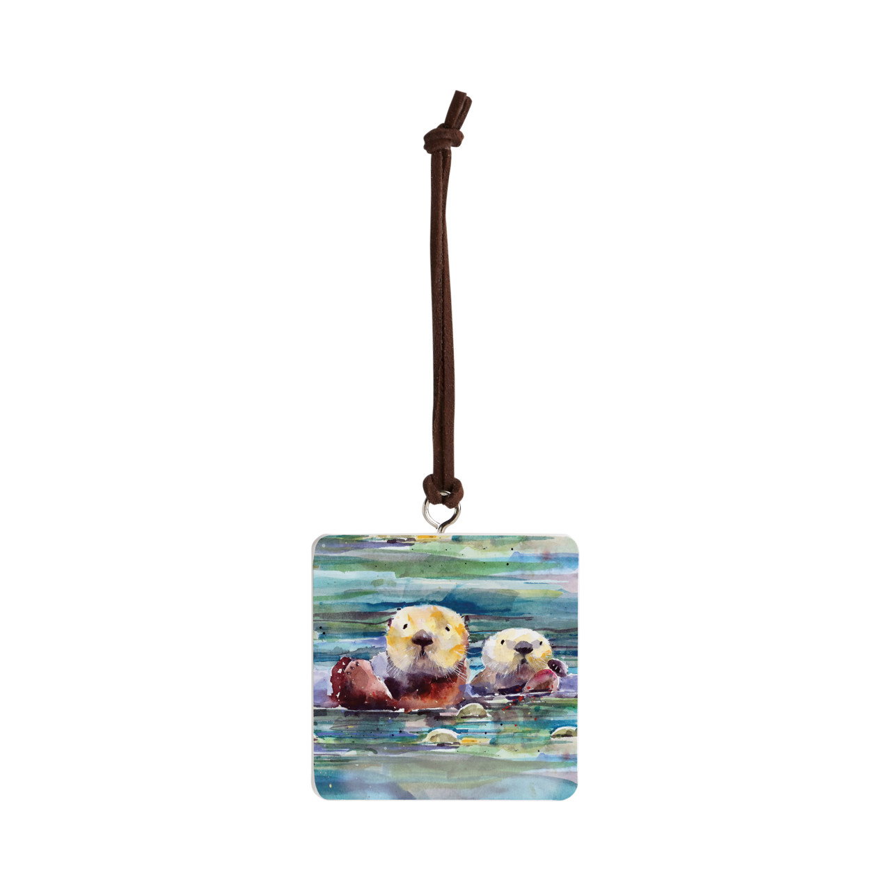 Otter Pair Ornament - Bone thumbnail