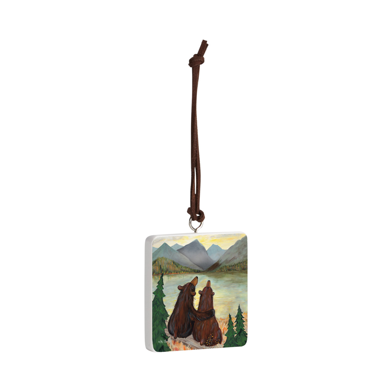 Sunset Bears Ornament - Bone thumbnail