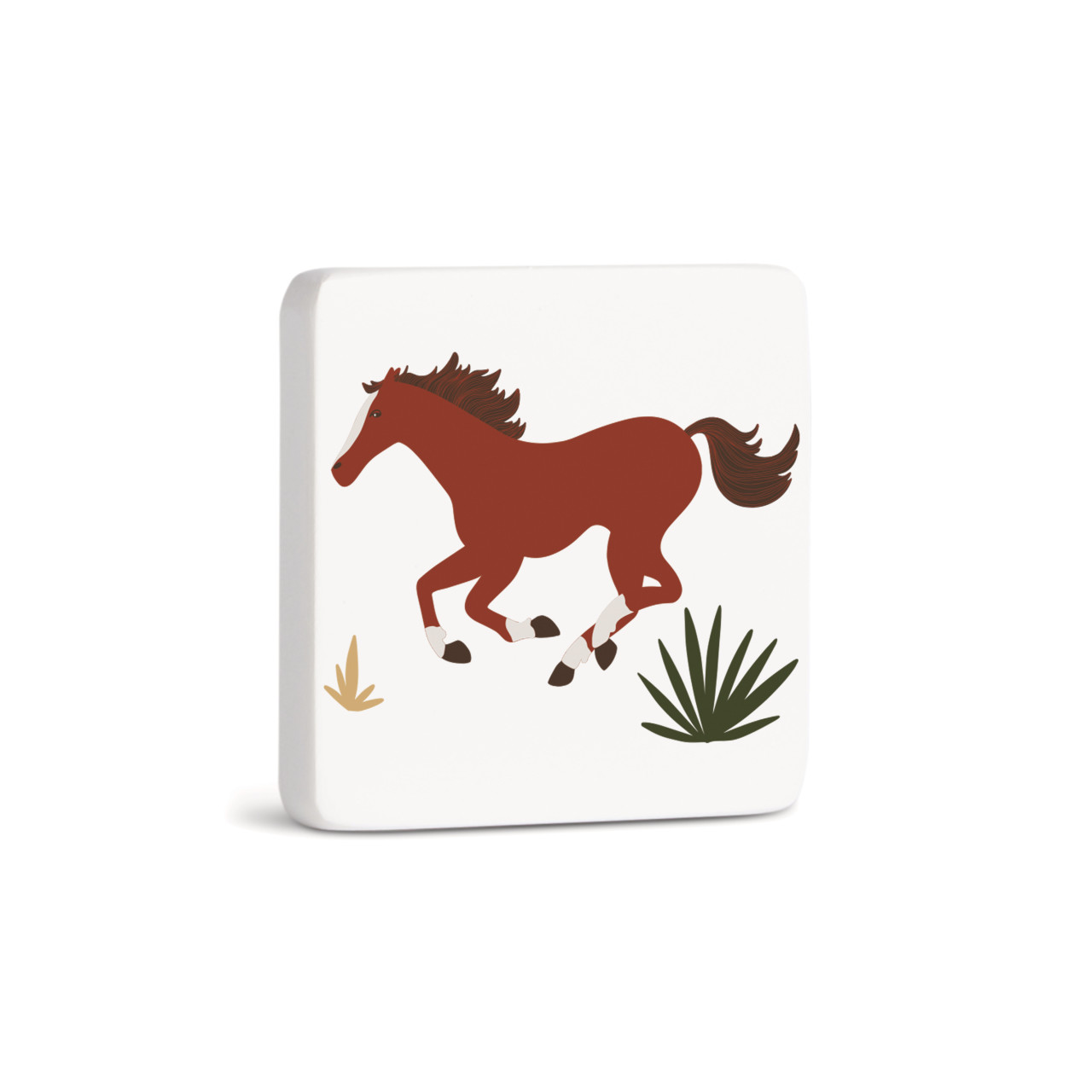 Running Horses Magnet - Bone thumbnail