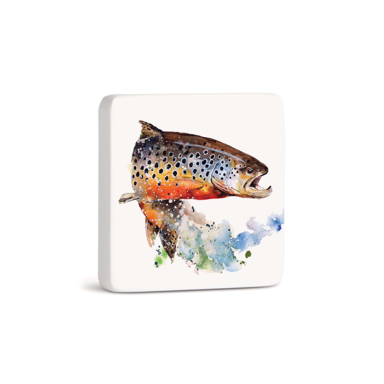 Brown Trout Magnet - Bone thumbnail