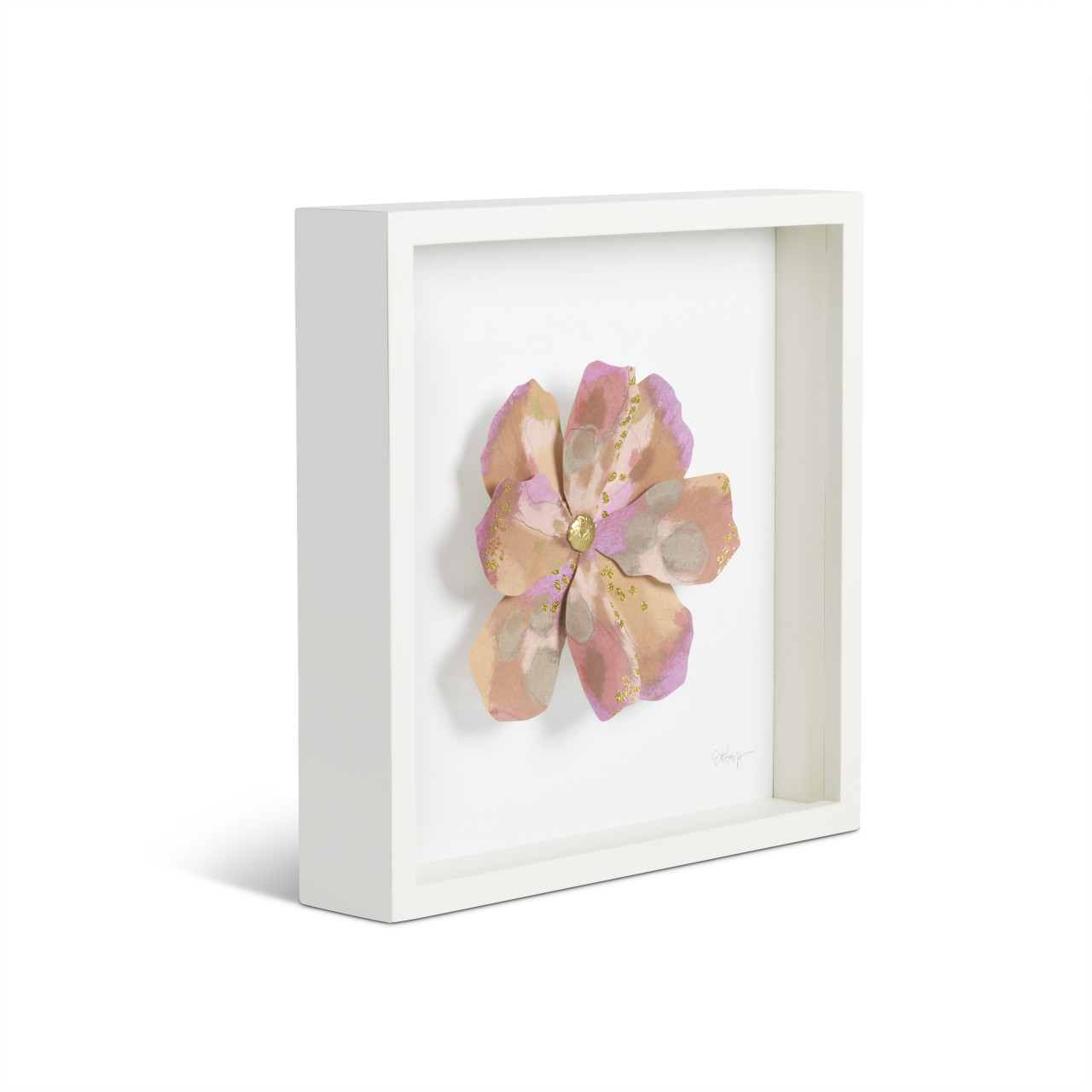 Pink & Orange Flower Wall Art - 10in thumbnail
