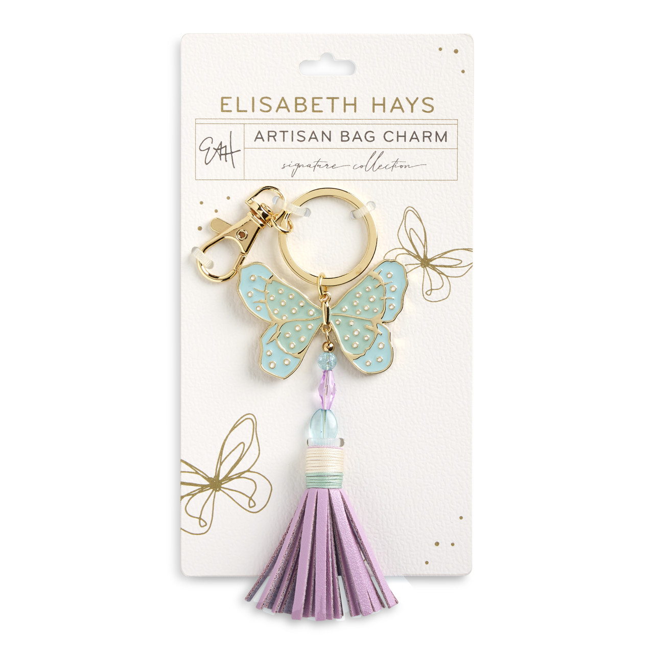 Butterfly Blue Bag Charm - 52 x 35mm thumbnail