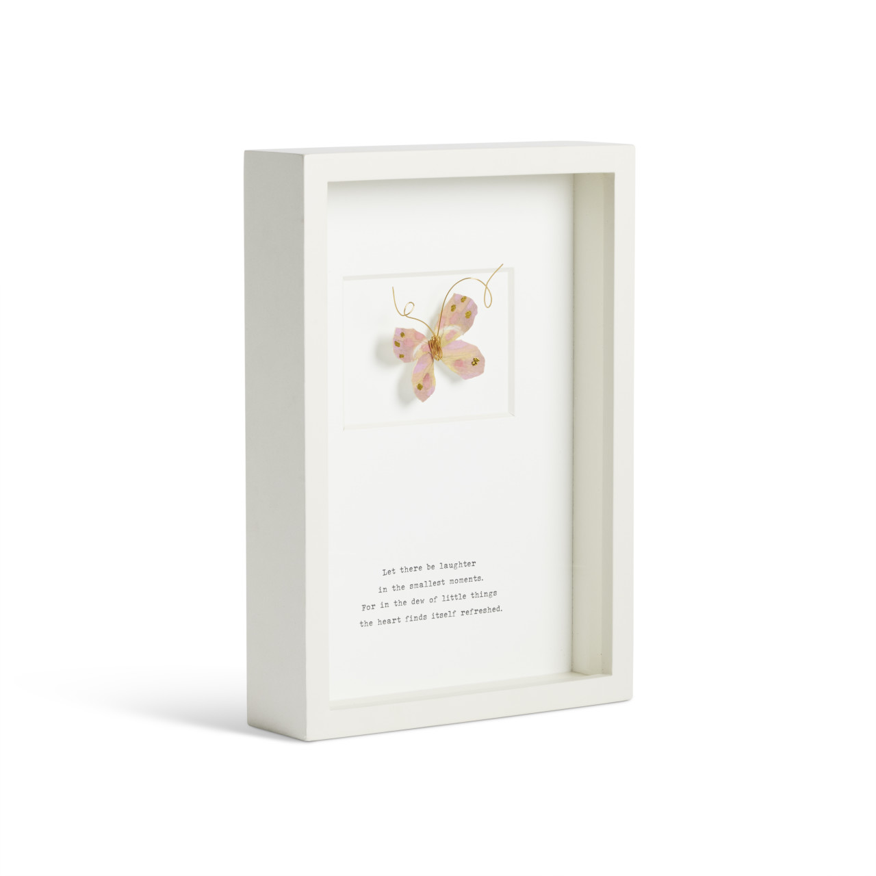 Laughter Butterfly Quote Wall Art - 10x7in thumbnail