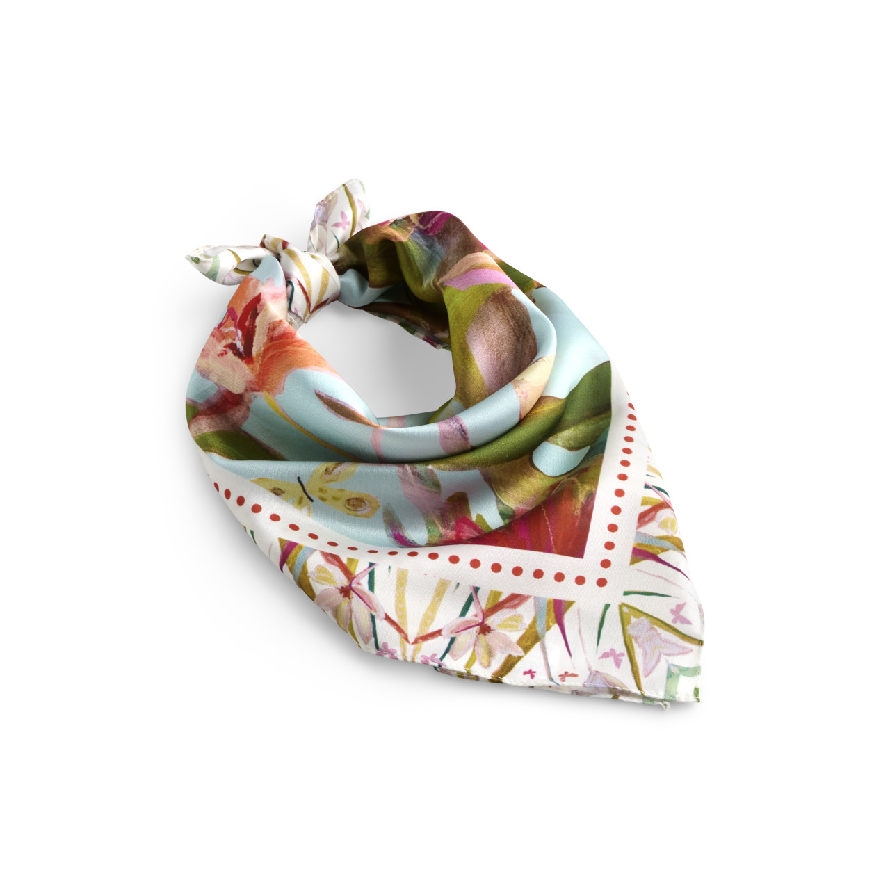 Floral Butterfly Bandana Scarf - 26x26in thumbnail