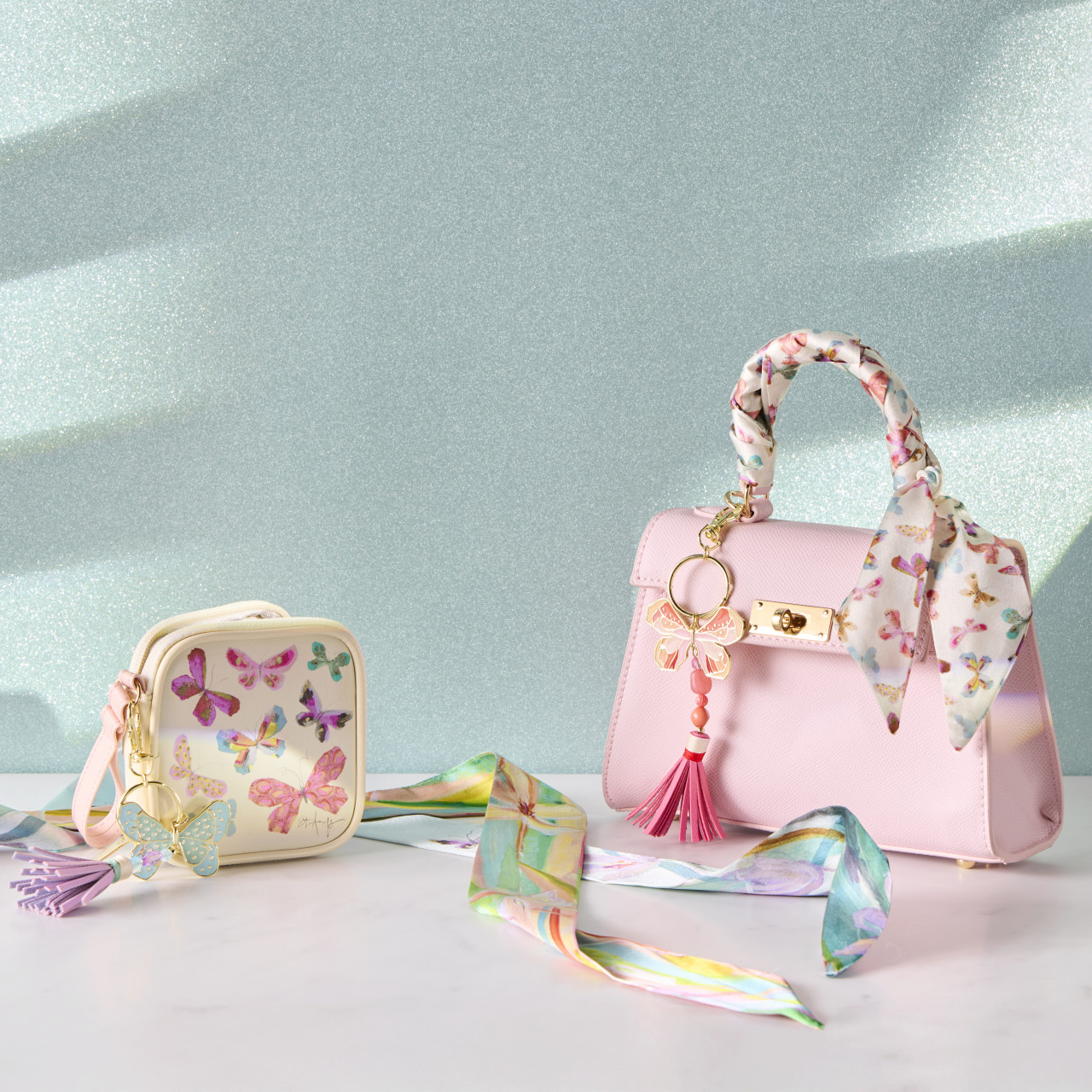 Butterfly Skinny Tie Bag Scarf - 5x95cm thumbnail