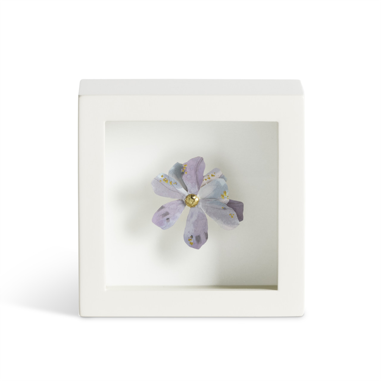 pure grace purple flower shadow box - 4in thumbnail