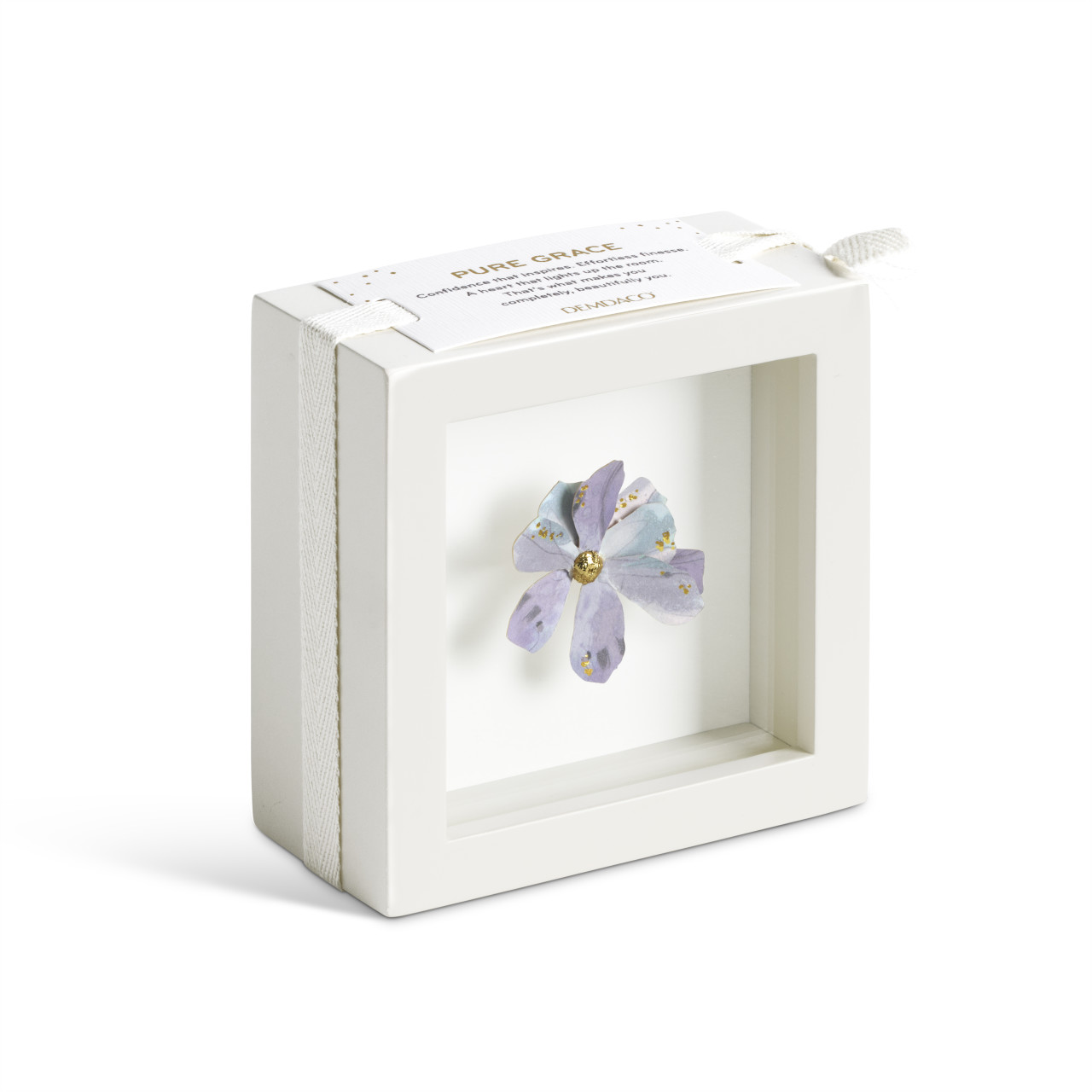 Pure Grace Purple Flower Shadow Box - 4in thumbnail