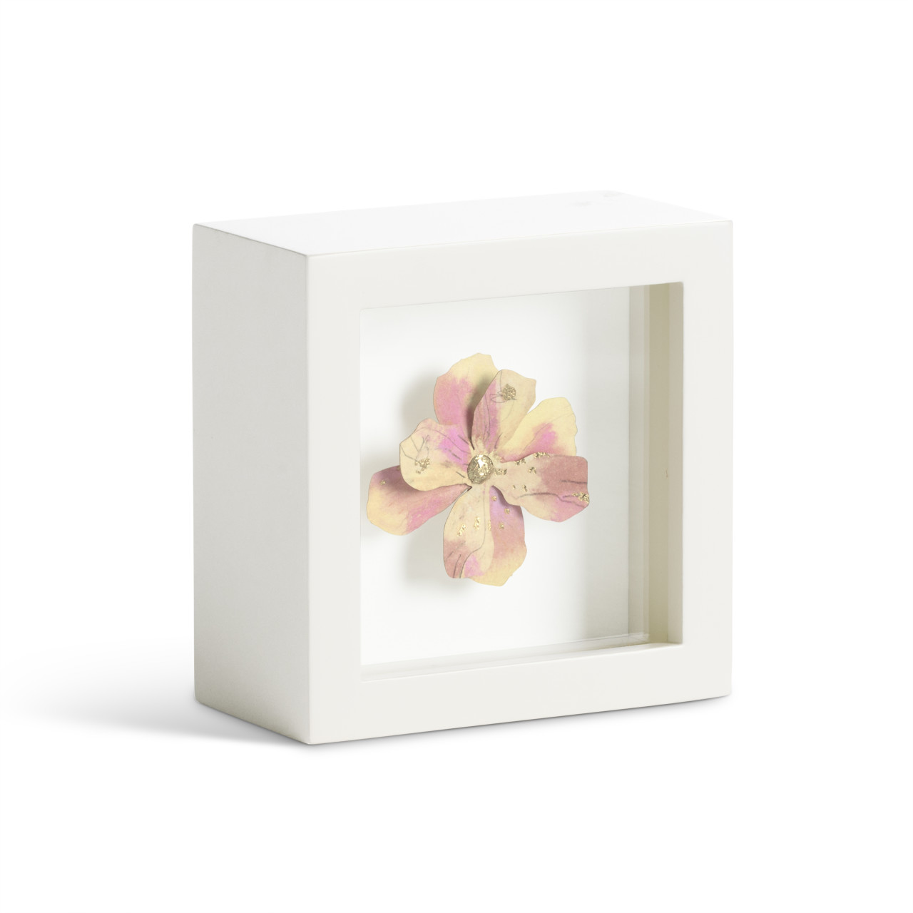 Gentle Spirit Pink Flower Shadow Box - 4in thumbnail