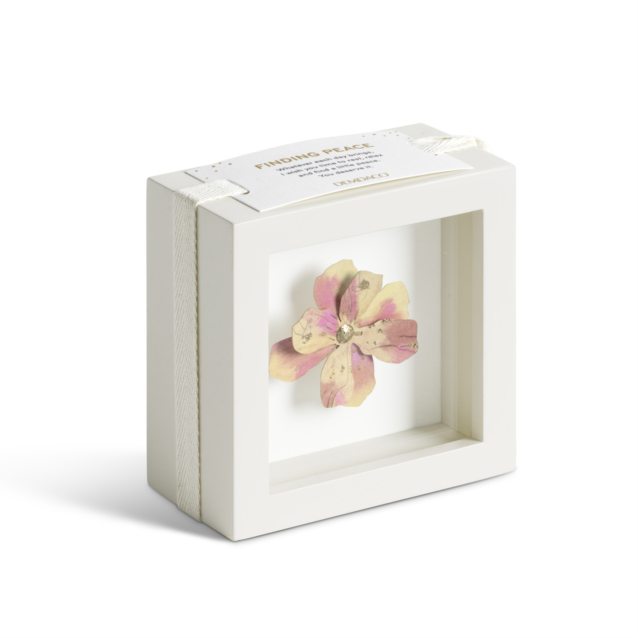 Gentle Spirit Pink Flower Shadow Box - 4in thumbnail
