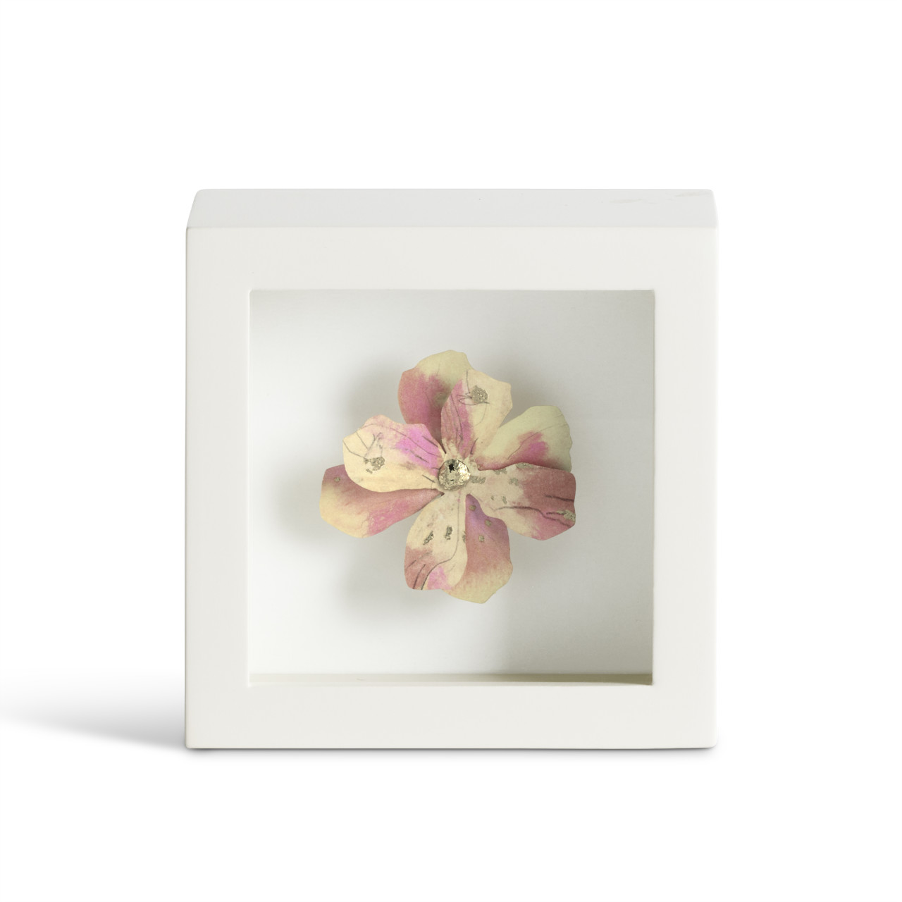 Gentle Spirit Pink Flower Shadow Box - 4in thumbnail