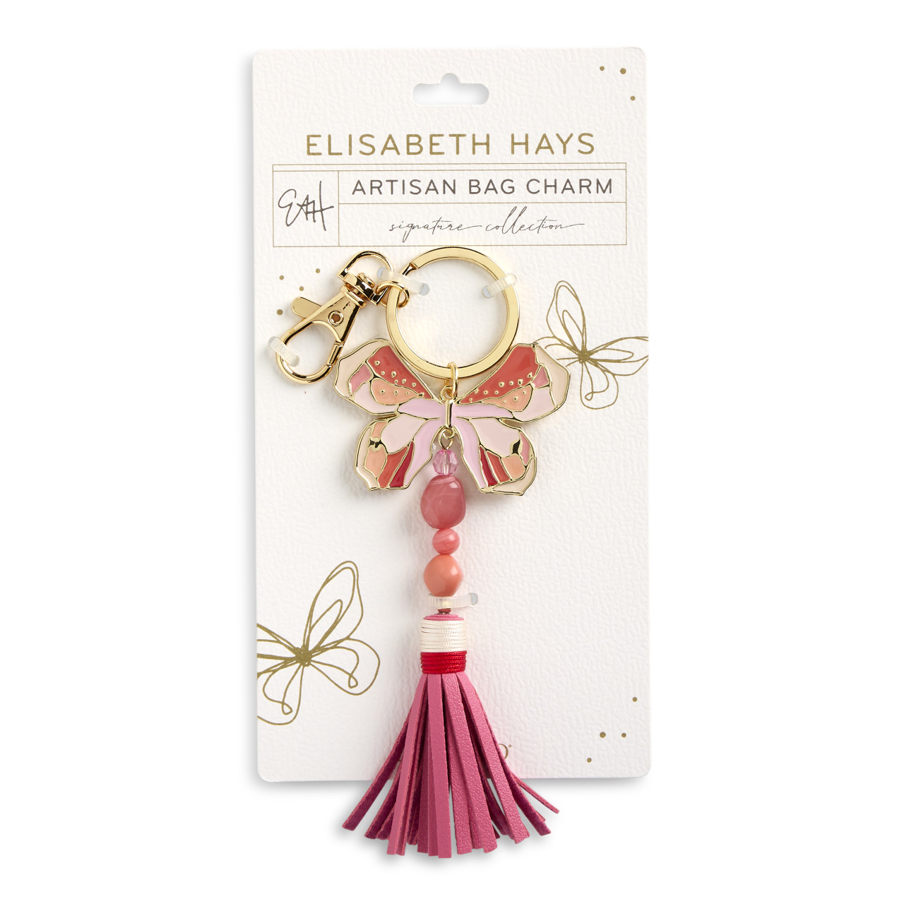 Butterfly Pink Bag Charm - 54 x 35mm thumbnail