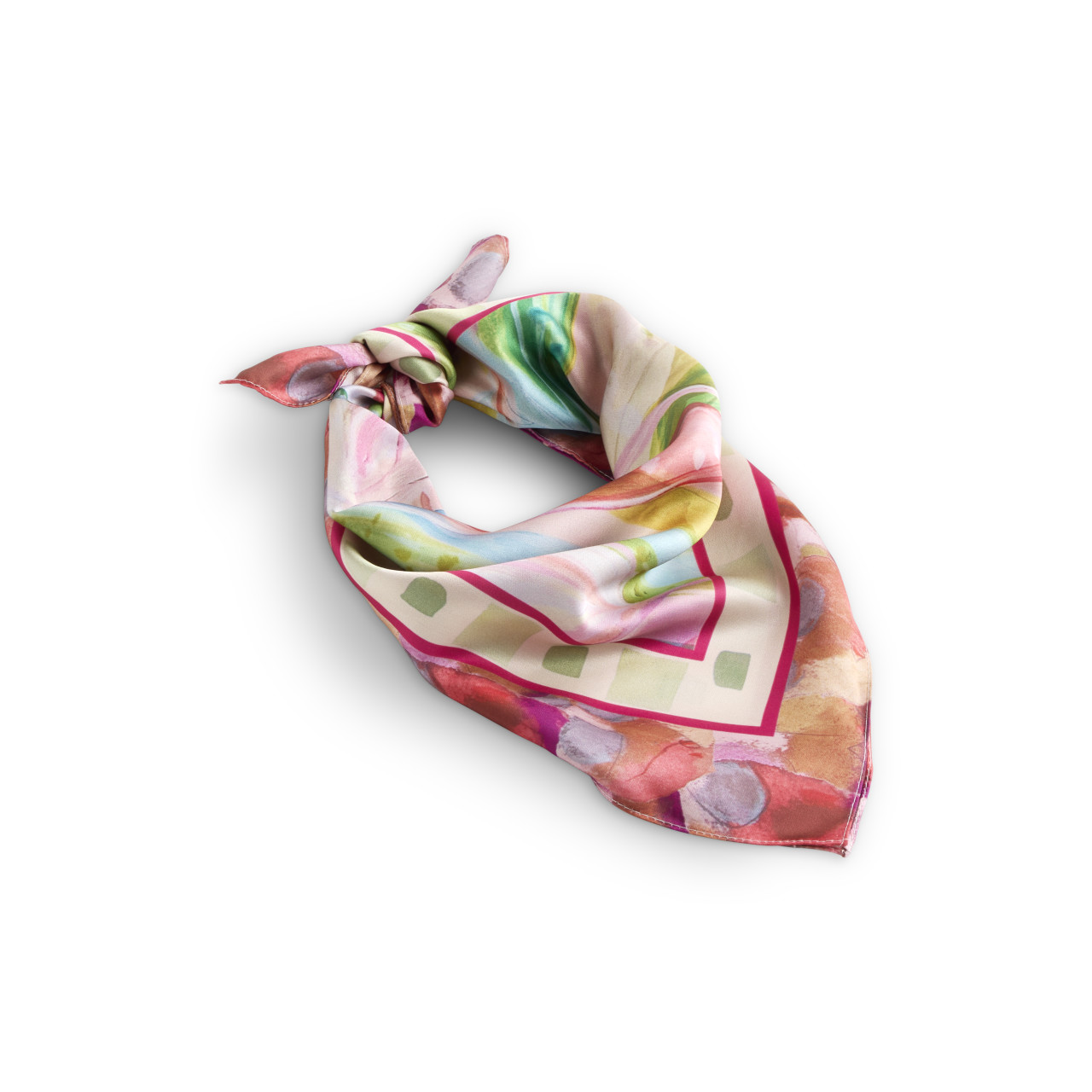Pink Floral Bandana Scarf - 26x26in thumbnail