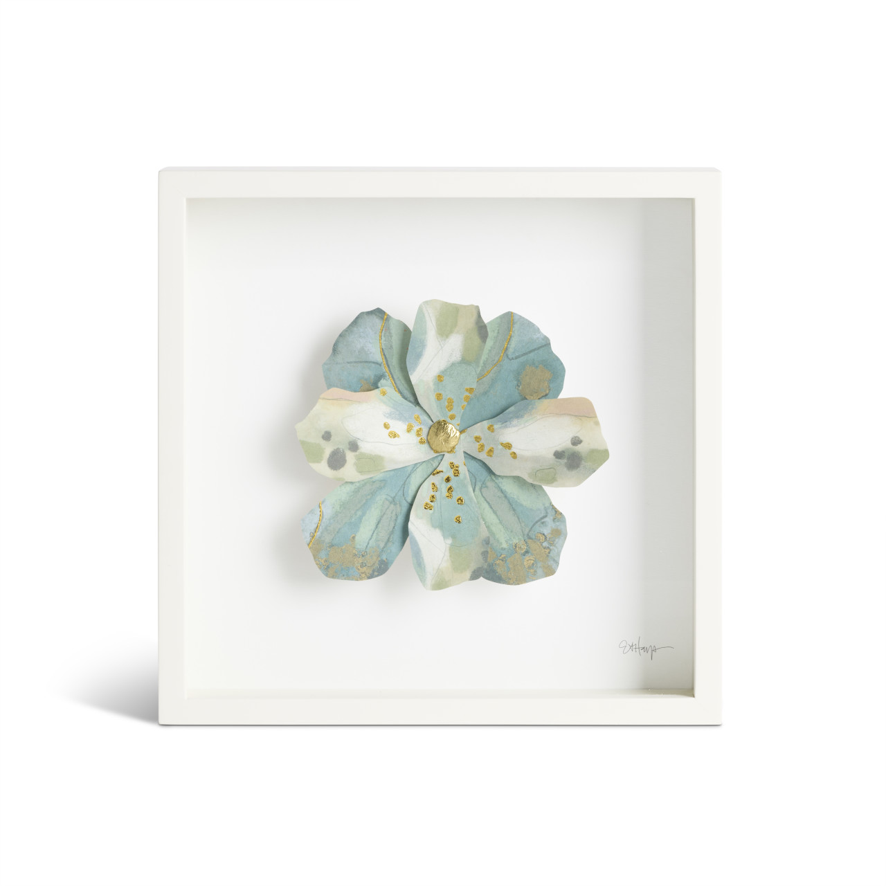 Blue & White Flower Wall Art - 10in thumbnail